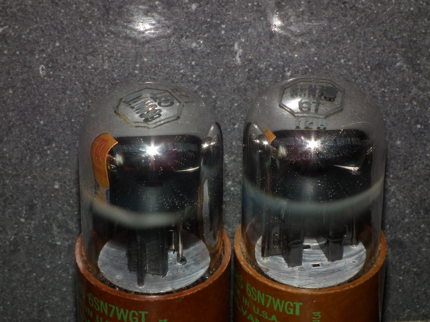 Matched Pair RARE 6SN7WGT Sylvania NOS Chrome Tops RARE Brown base JAN CHS