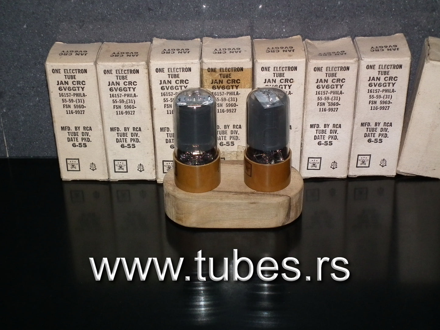 Platinum matched pair 6V6GTY RCA Black Plates Gray Coated NOS NIB JAN boxes