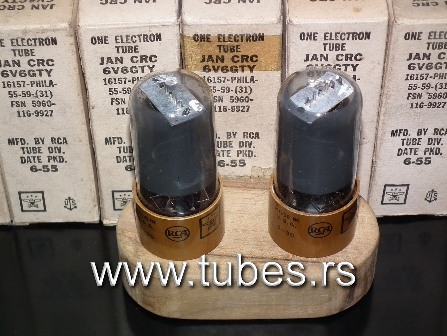 Platinum matched pair 6V6GTY RCA Black Plates Gray Coated NOS NIB JAN boxes