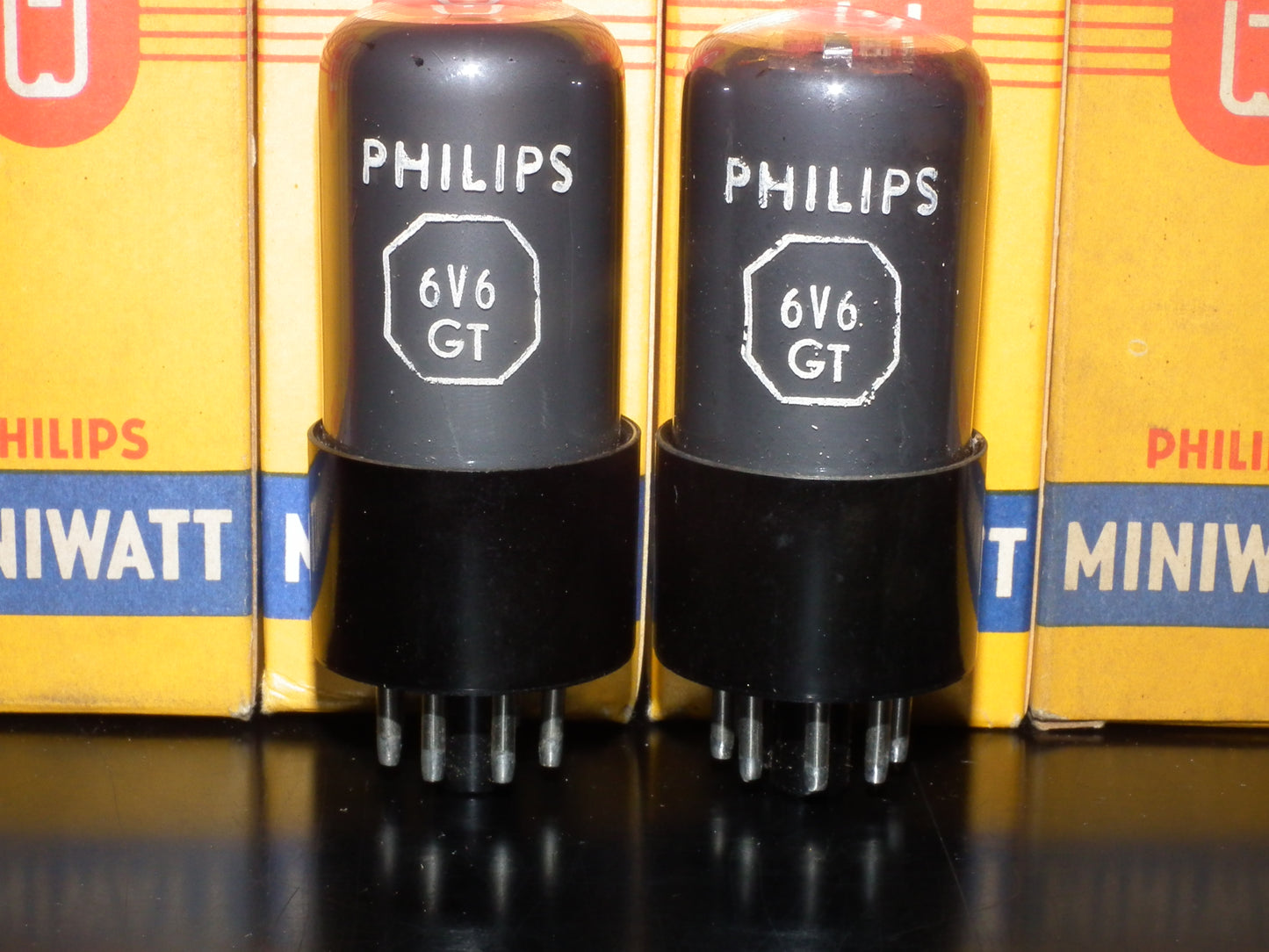Platinum Matched Pair 6V6GT Philips Mazda 1959 Great Sounding 6V6