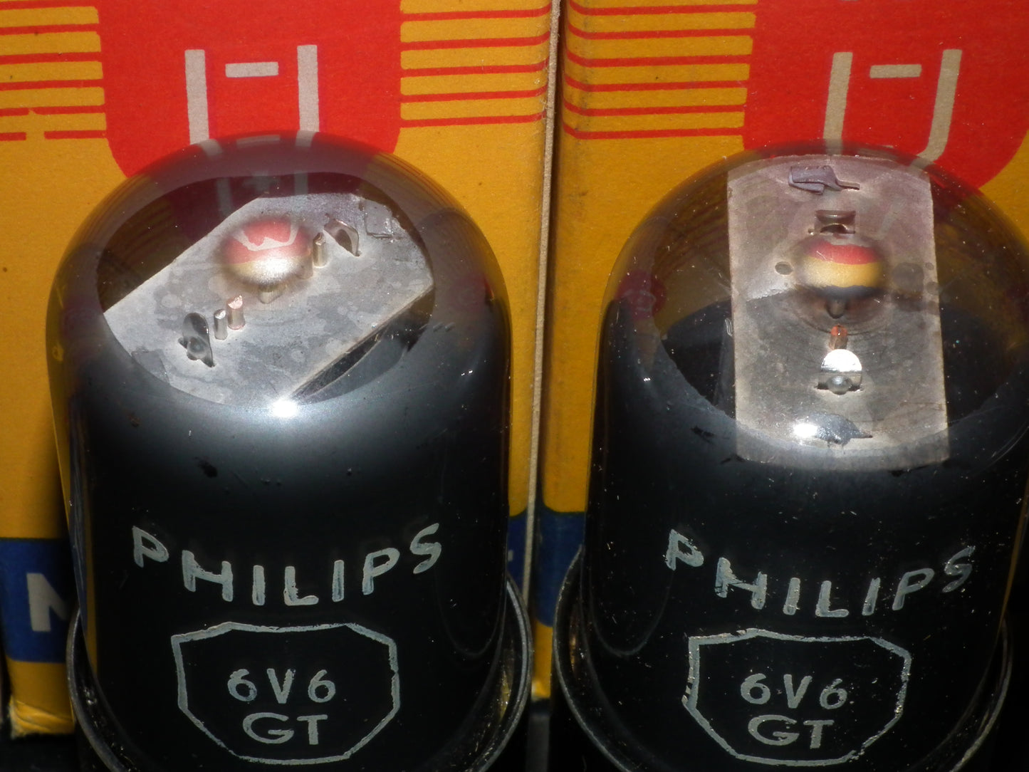 Platinum Matched Pair 6V6GT Philips Mazda 1959 Great Sounding 6V6