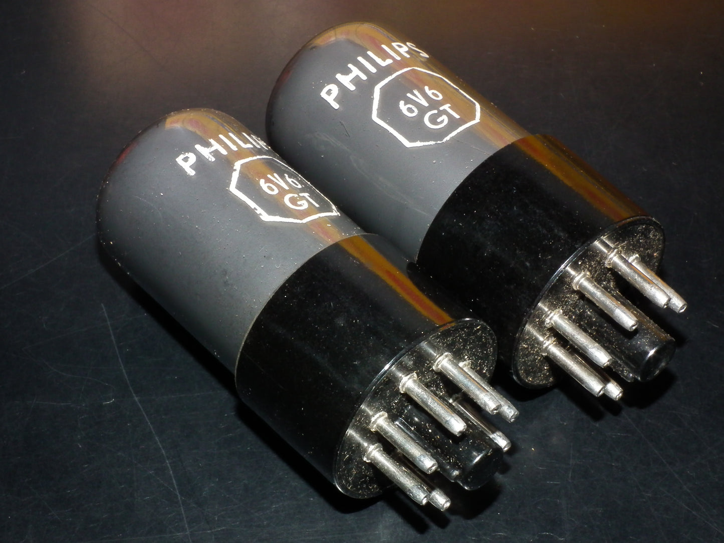 Platinum Matched Pair 6V6GT Philips Mazda 1959 Great Sounding 6V6