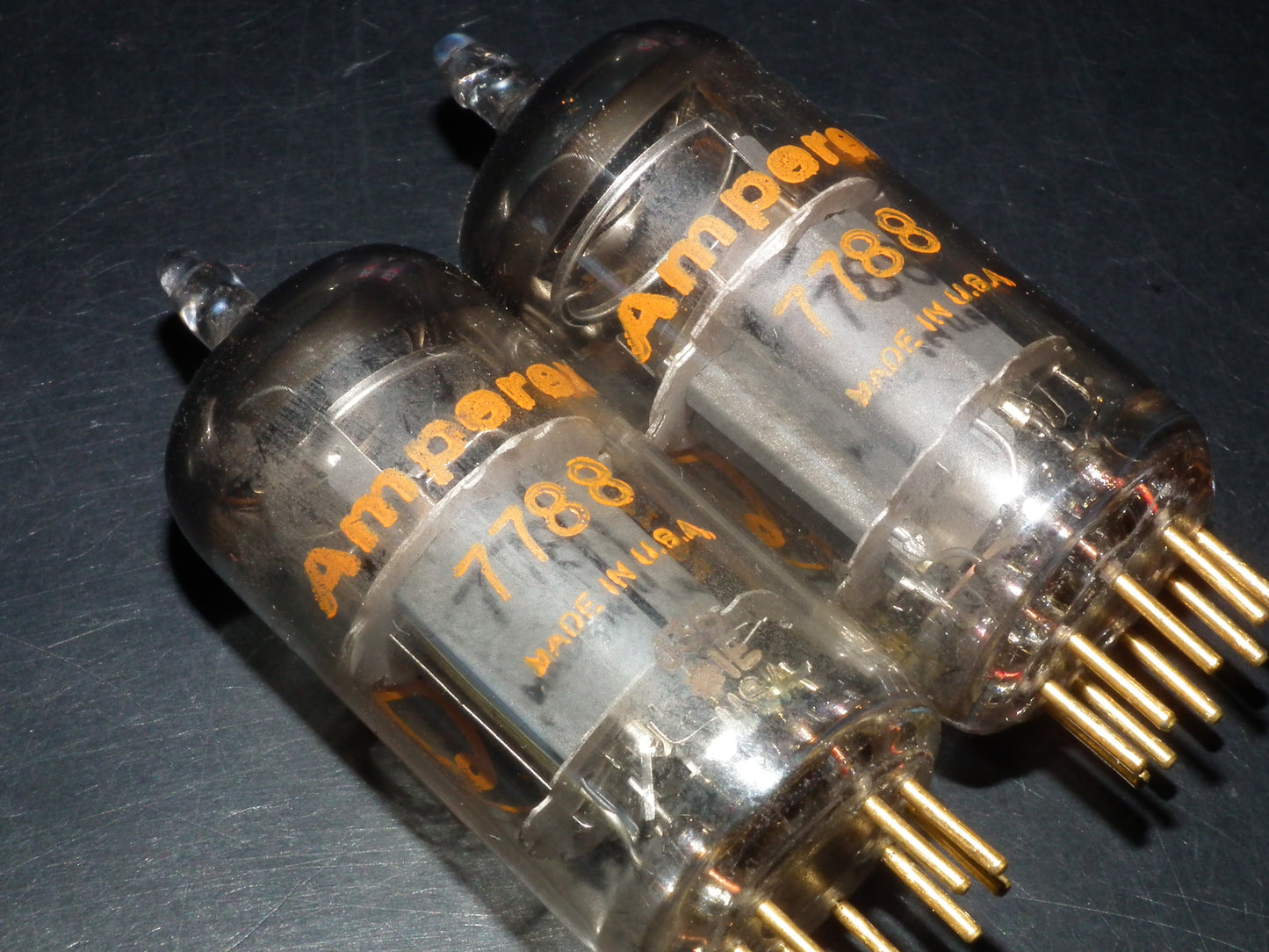 Matched Pair Amperex E810F 7788 Gold pins Tested NOS