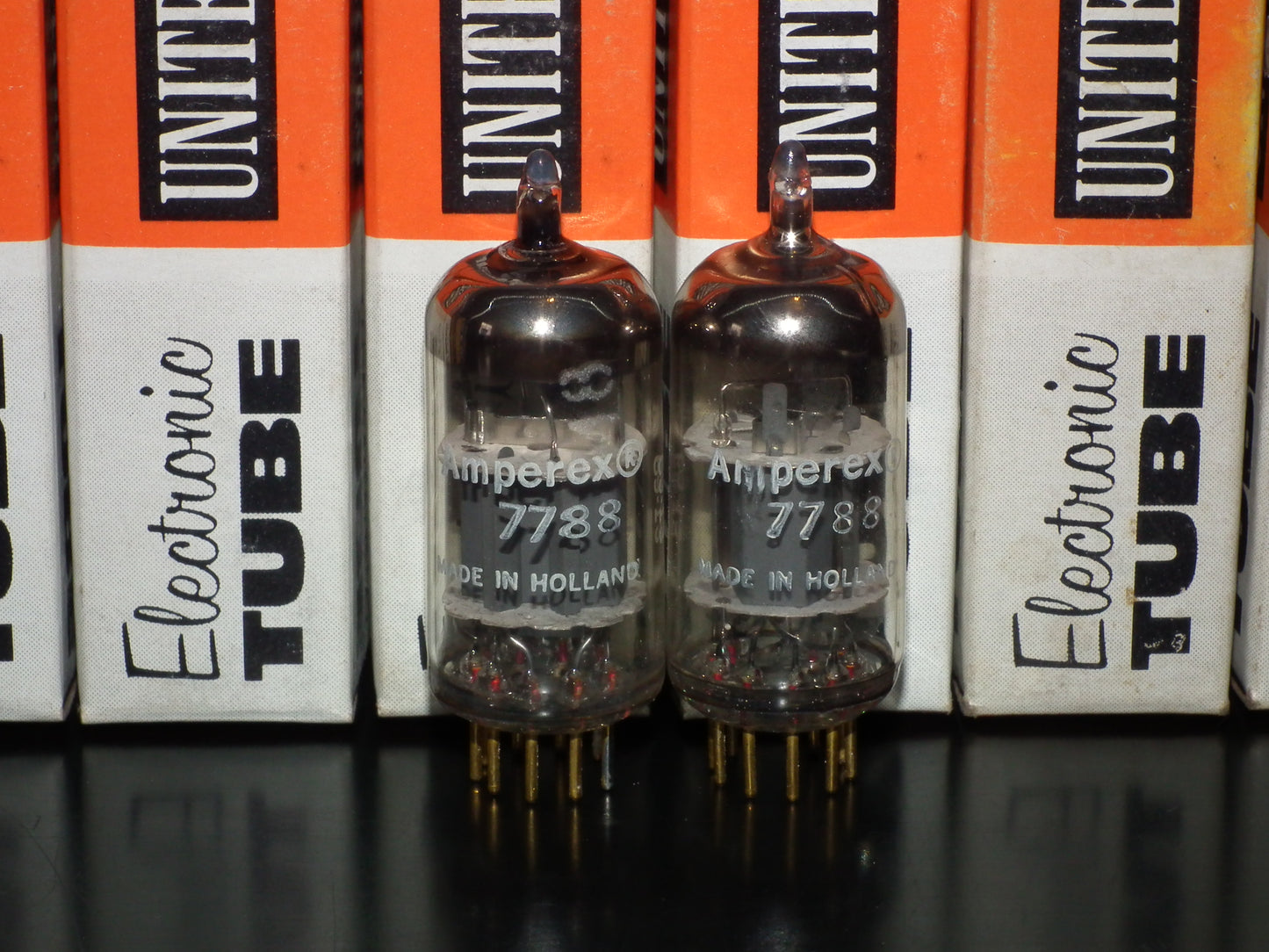Matched Pair Amperex E810F 7788 NOS NIB Gold pin Low Noise