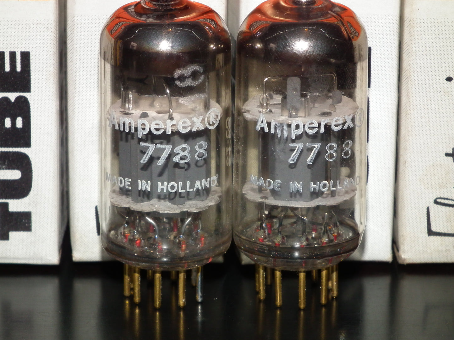 Matched Pair Amperex E810F 7788 NOS NIB Gold pin Low Noise