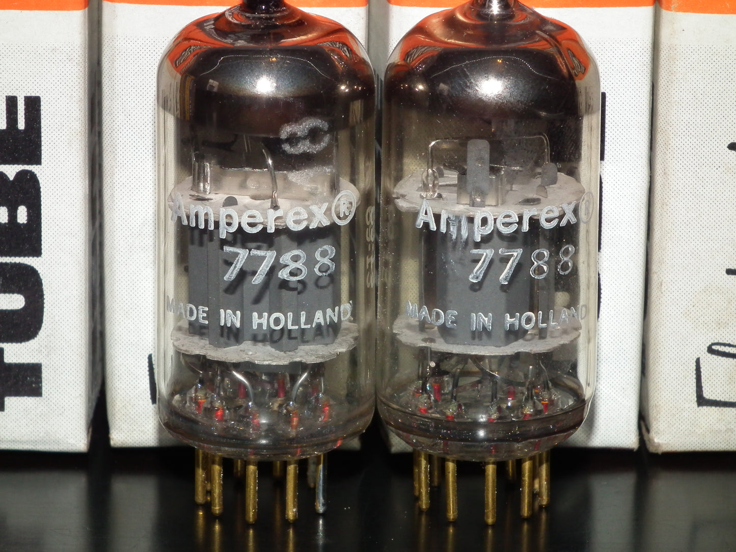 Matched Pair Amperex E810F 7788 NOS NIB Gold pin Low Noise