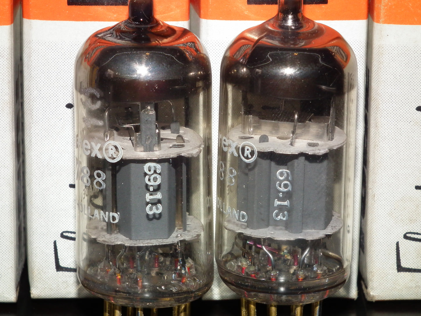 Matched Pair Amperex E810F 7788 NOS NIB Gold pin Low Noise