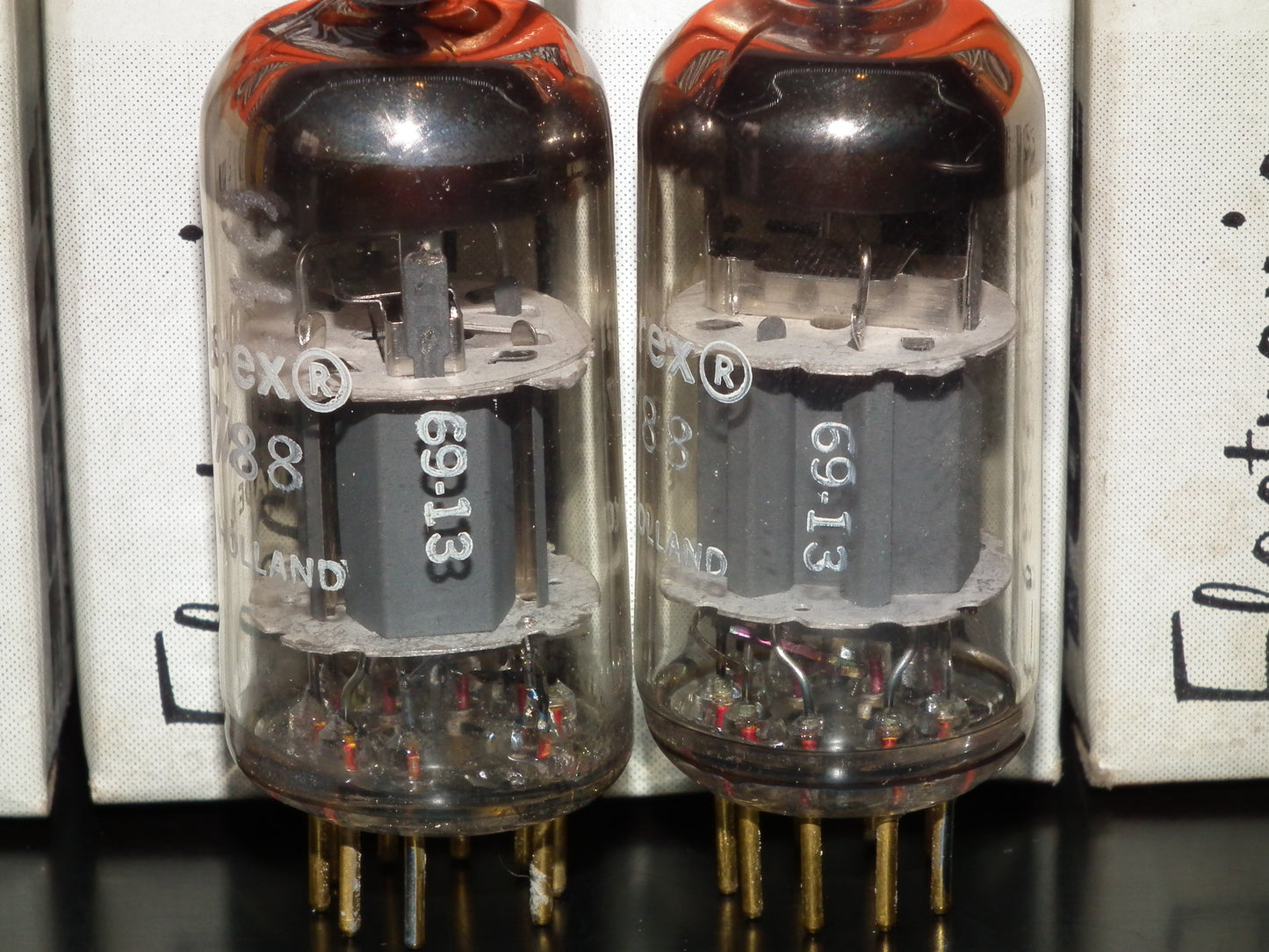 Matched Pair Amperex E810F 7788 NOS NIB Gold pin Low Noise