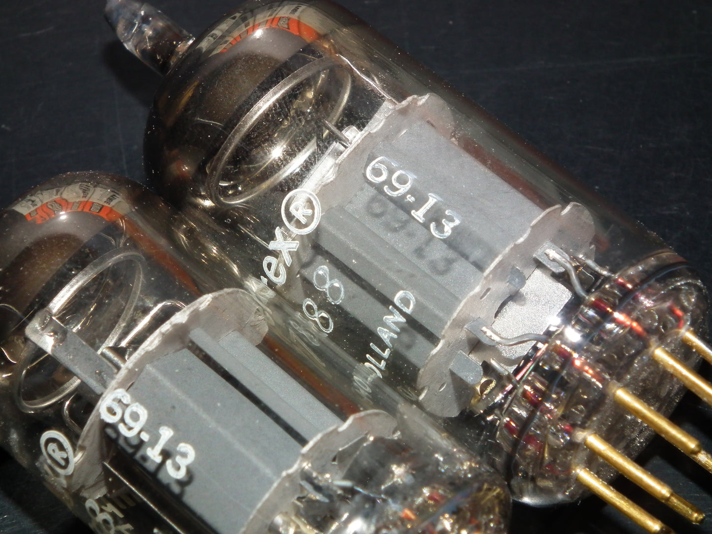 Matched Pair Amperex E810F 7788 NOS NIB Gold pin Low Noise