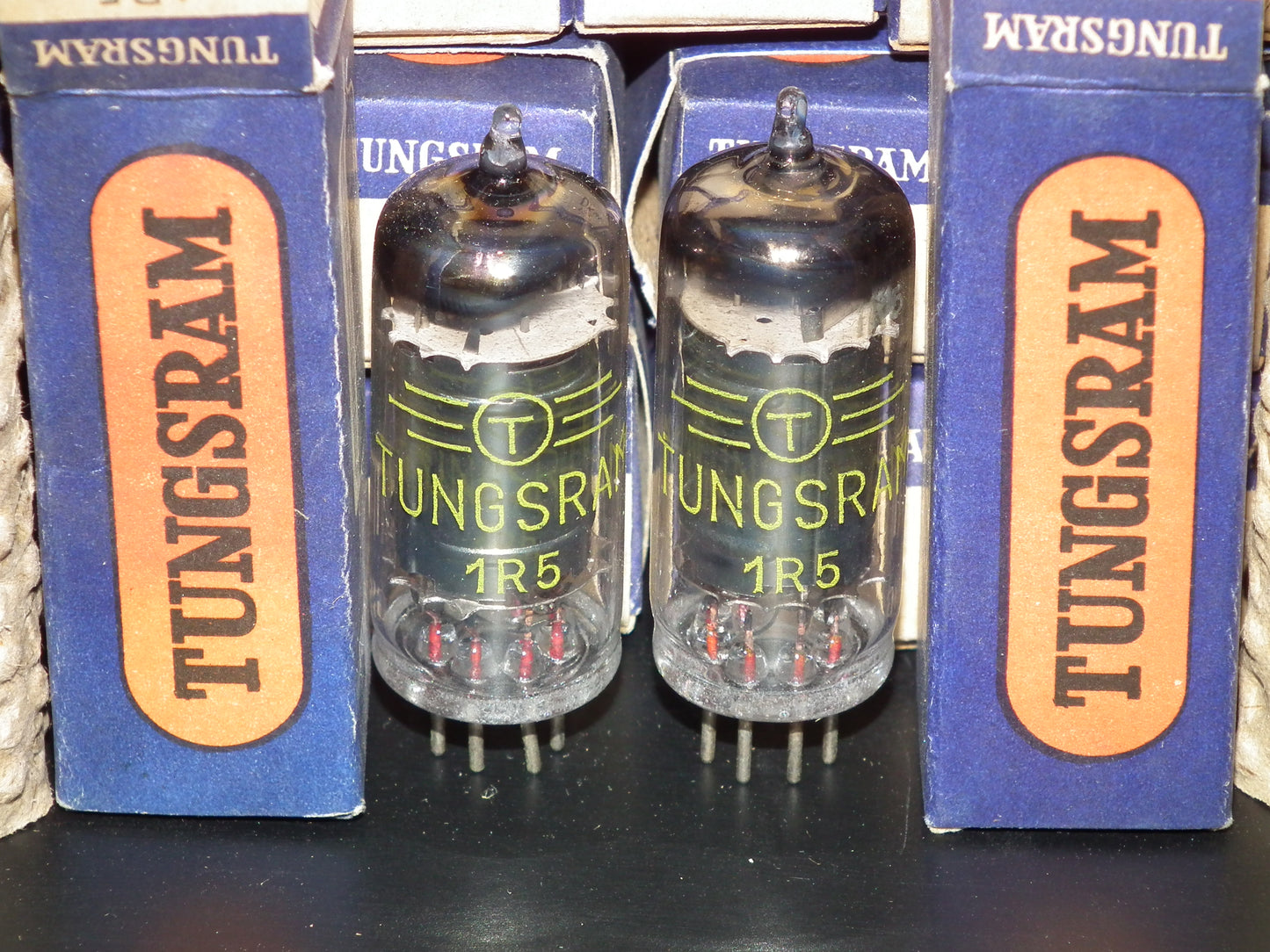 Platinum matched pair DK91 Tungsram 1R5 Black Anodes April 1957