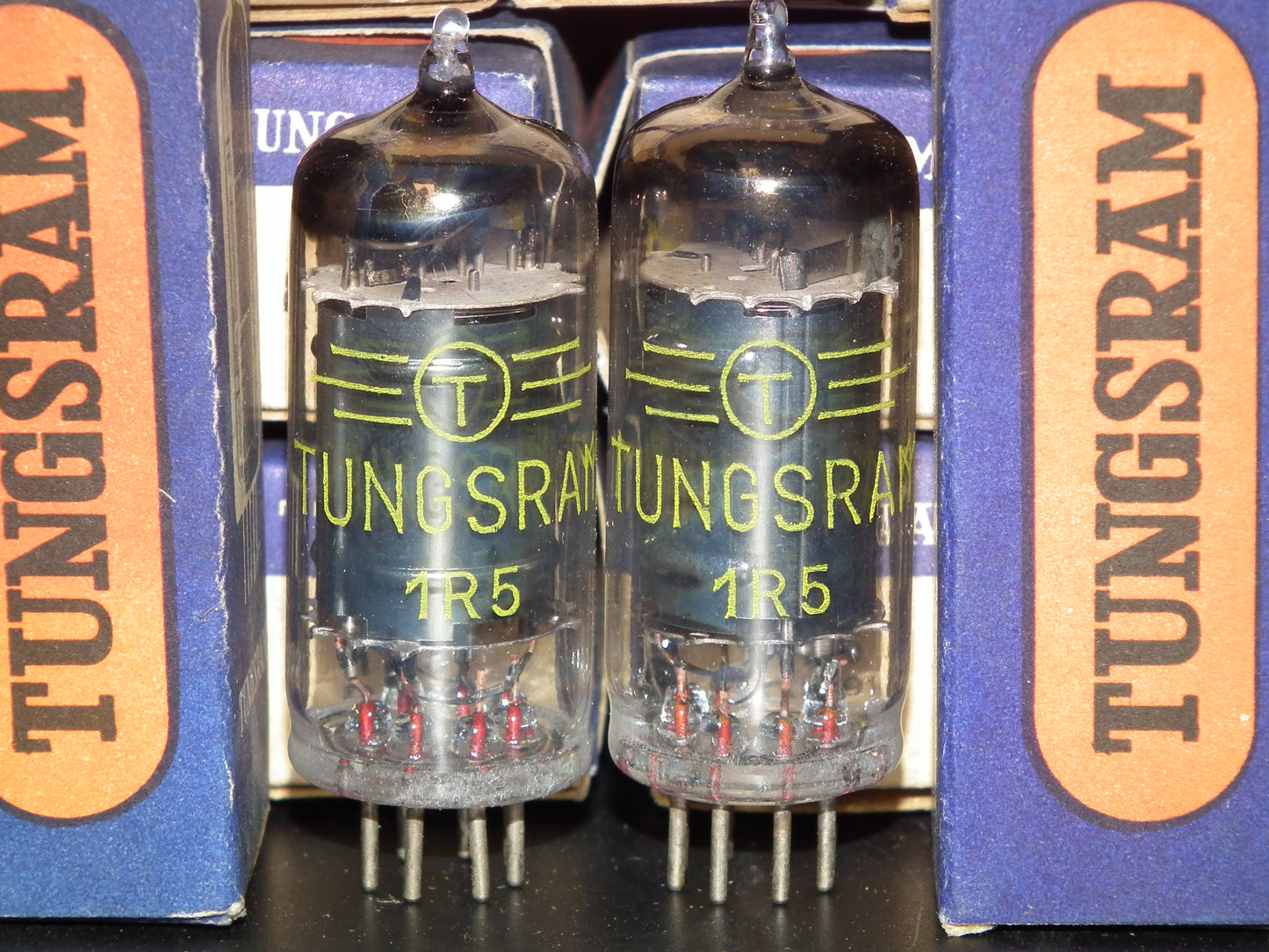 Platinum matched pair DK91 Tungsram 1R5 Black Anodes April 1957