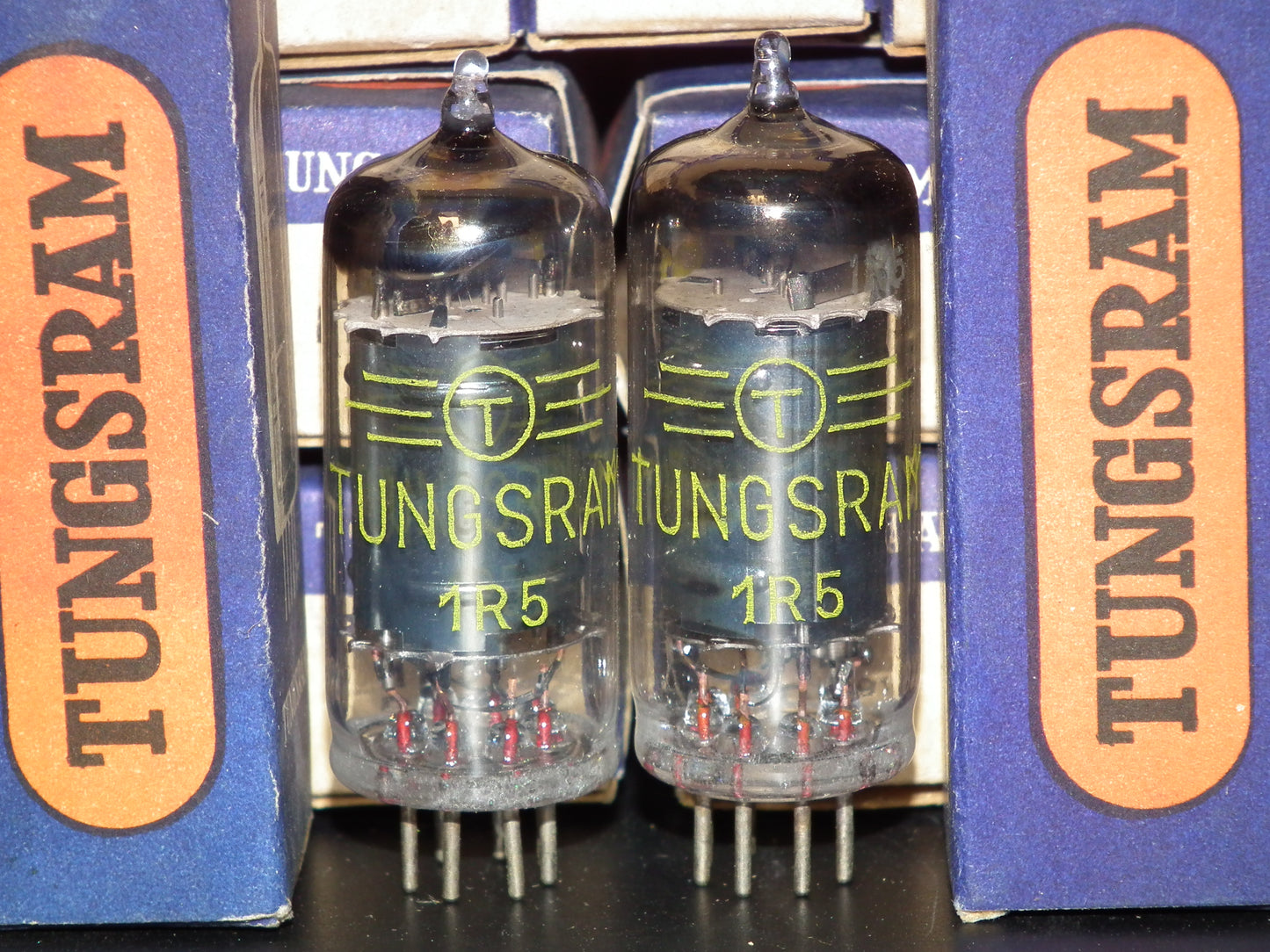 Platinum matched pair DK91 Tungsram 1R5 Black Anodes April 1957