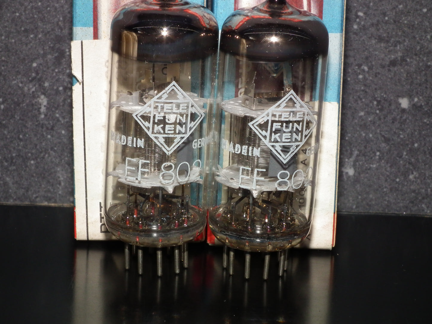 Factory Matched Pair EF802 Telefunken Diamond Bottom NOS NIB (~EF800)