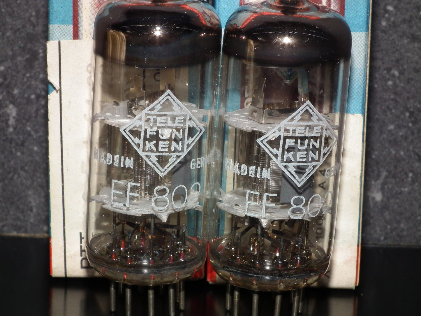 Factory Matched Pair EF802 Telefunken Diamond Bottom NOS NIB (~EF800)