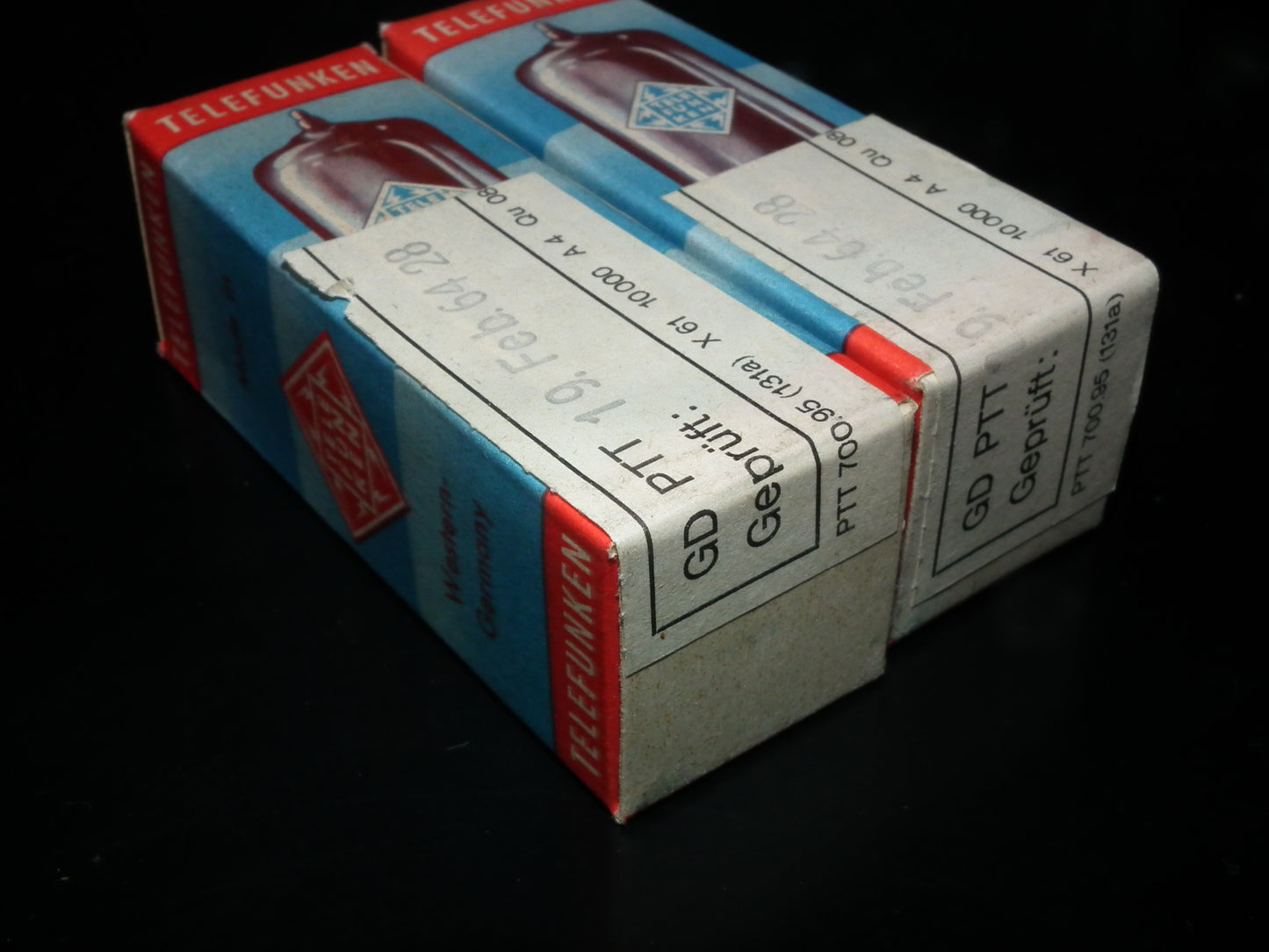 Factory Matched Pair EF802 Telefunken Diamond Bottom NOS NIB (~EF800)
