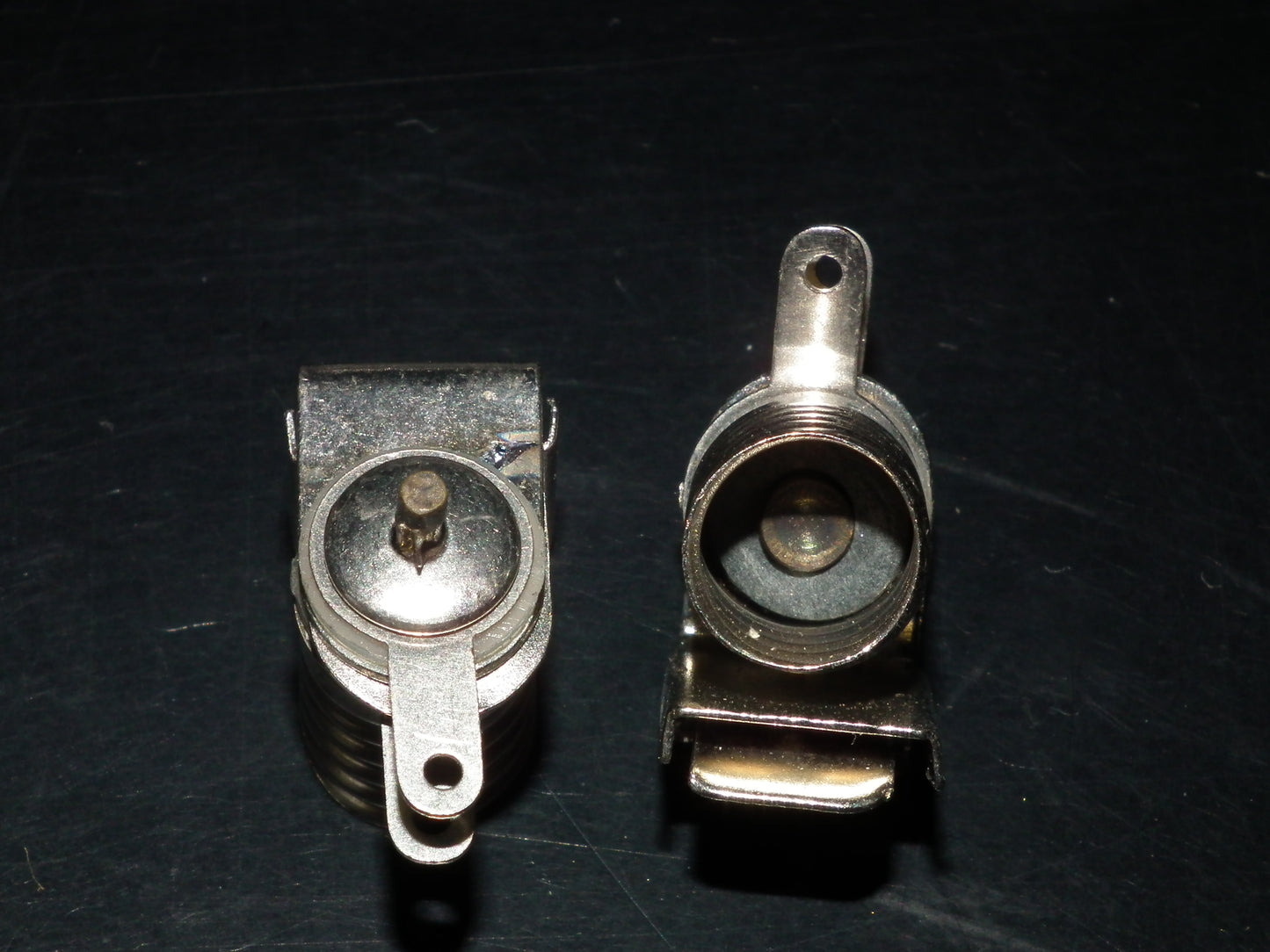 Two vintage Edison E10 bulb sockets NOS Collins (Dial lamp, pilot)