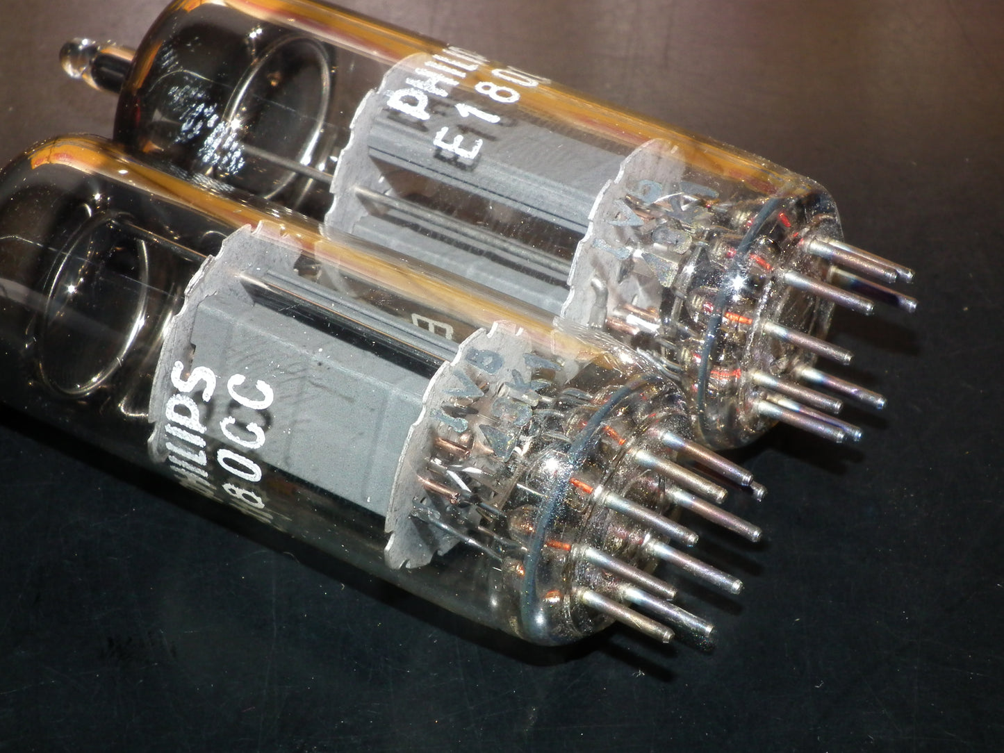E180CC Philips 5965 7062 Platinum matched pair NOS NIB Heerlen 1963