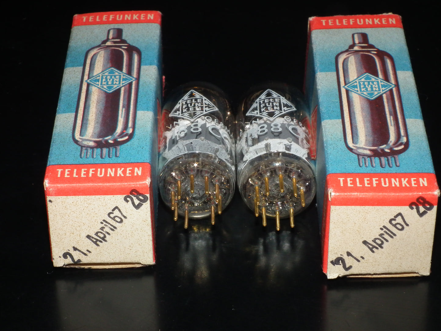 Platinum Matched Pair E188CC Telefunken 7308 DB The Same Codes NOS NIB
