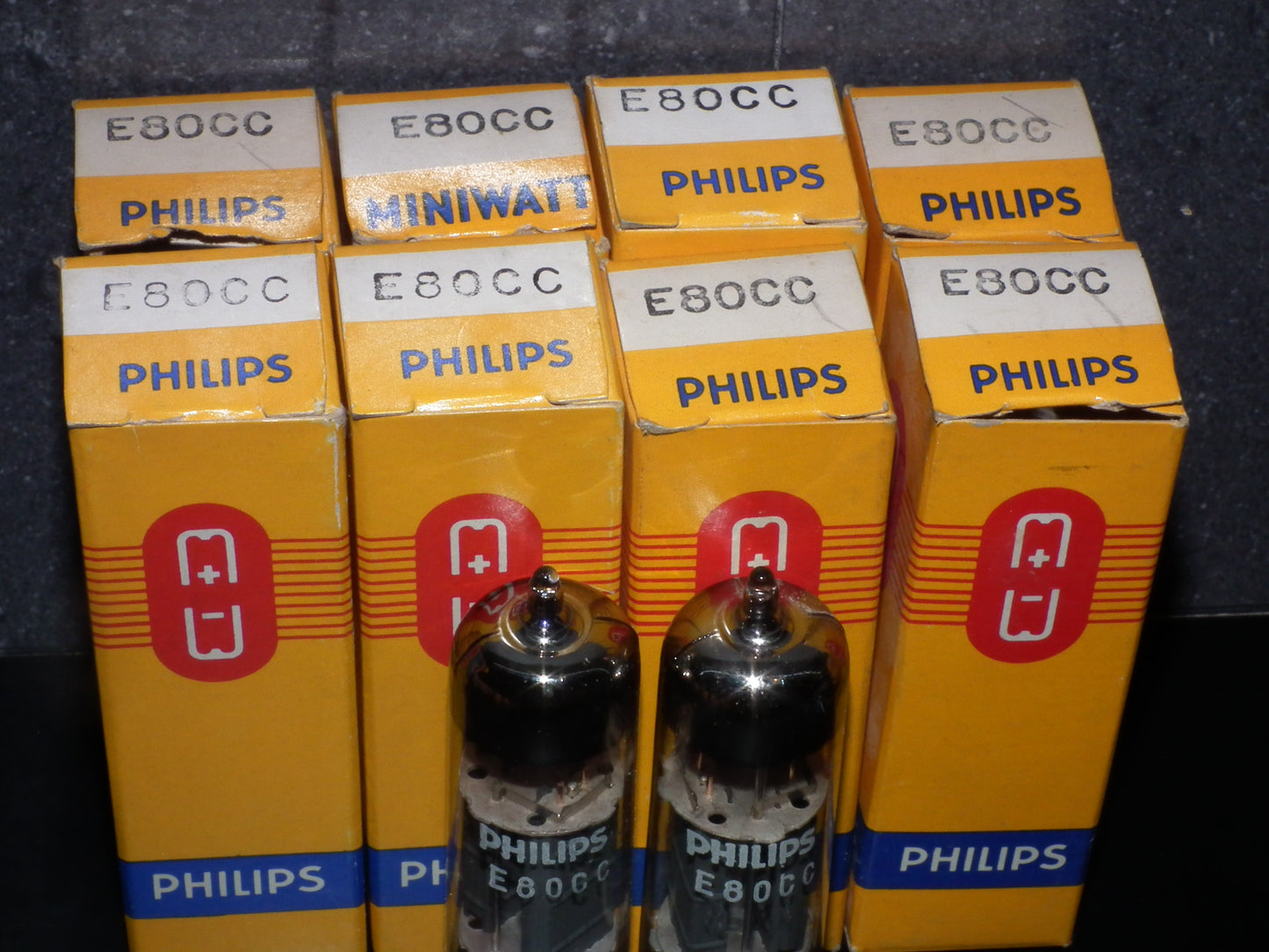 Philips E80CC 6085 Platinum Matched pair NOS NIB Heerlen 1960 Gold Pins