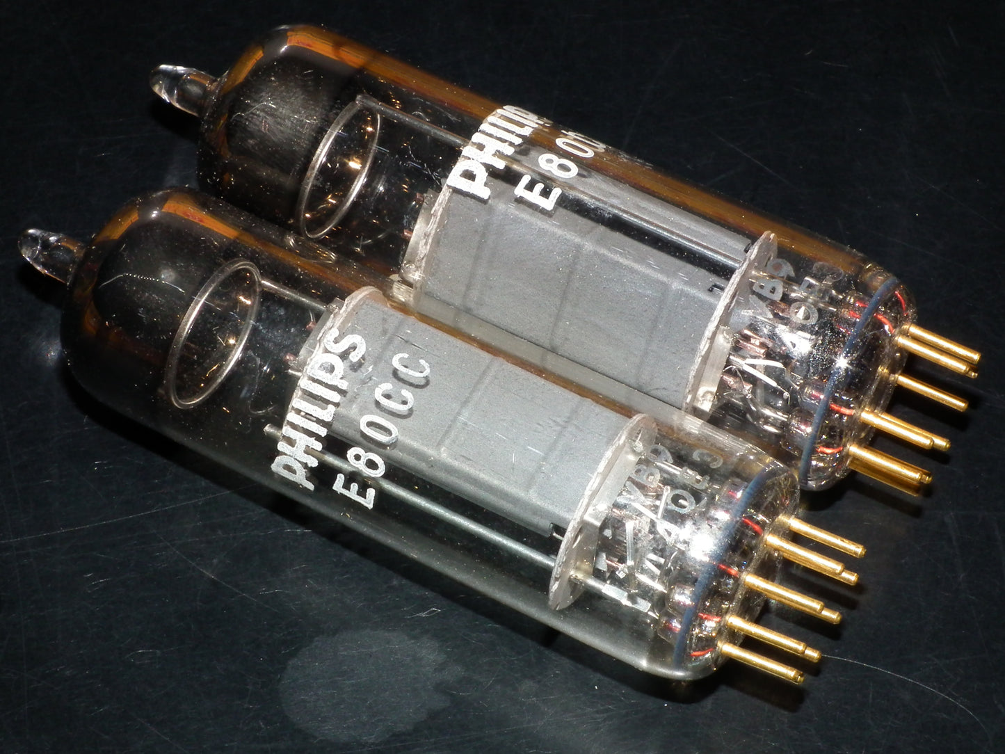 Philips E80CC 6085 Platinum Matched pair NOS NIB Heerlen 1960 Gold Pins