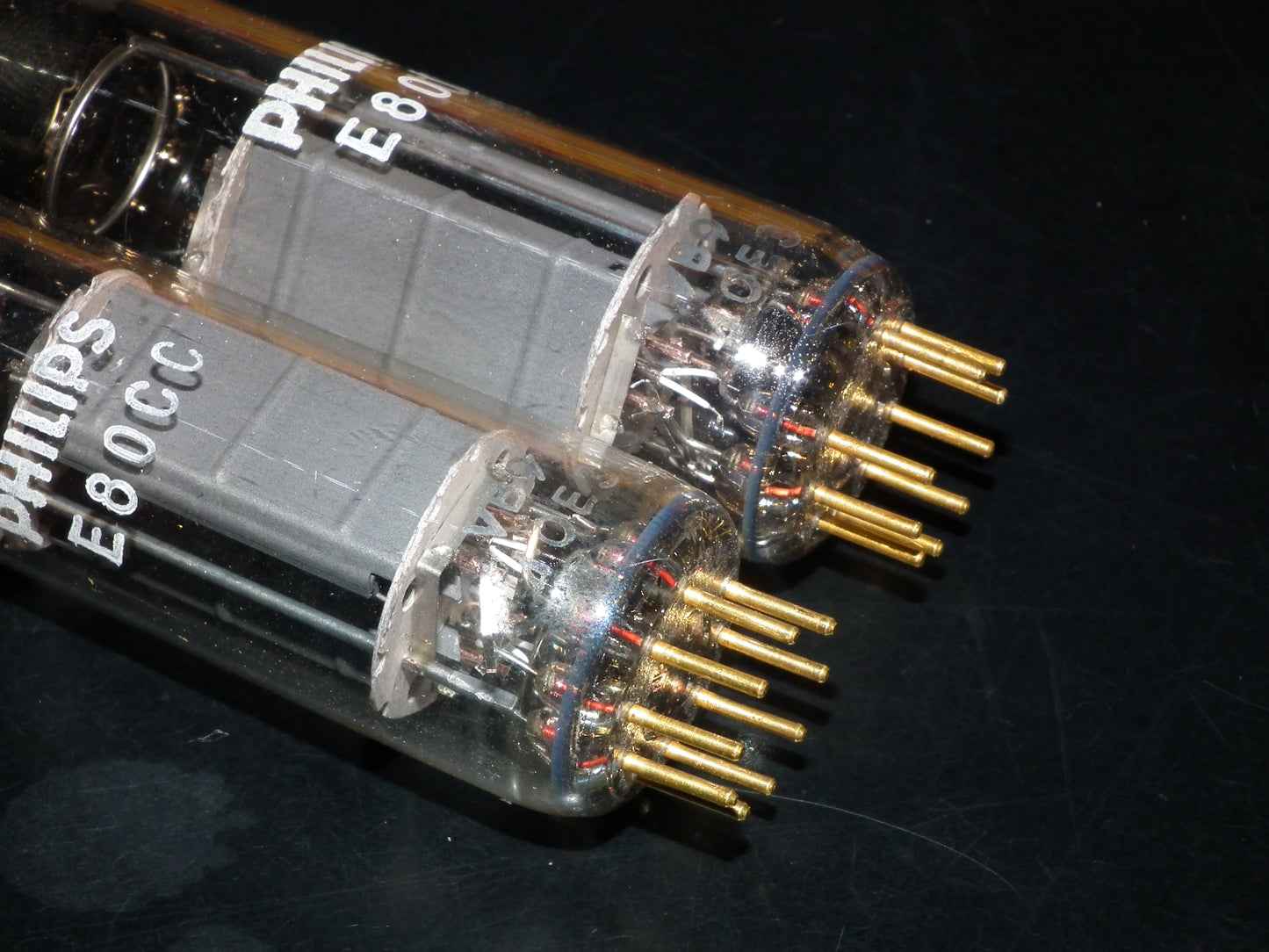 Philips E80CC 6085 Platinum Matched pair NOS NIB Heerlen 1960 Gold Pins