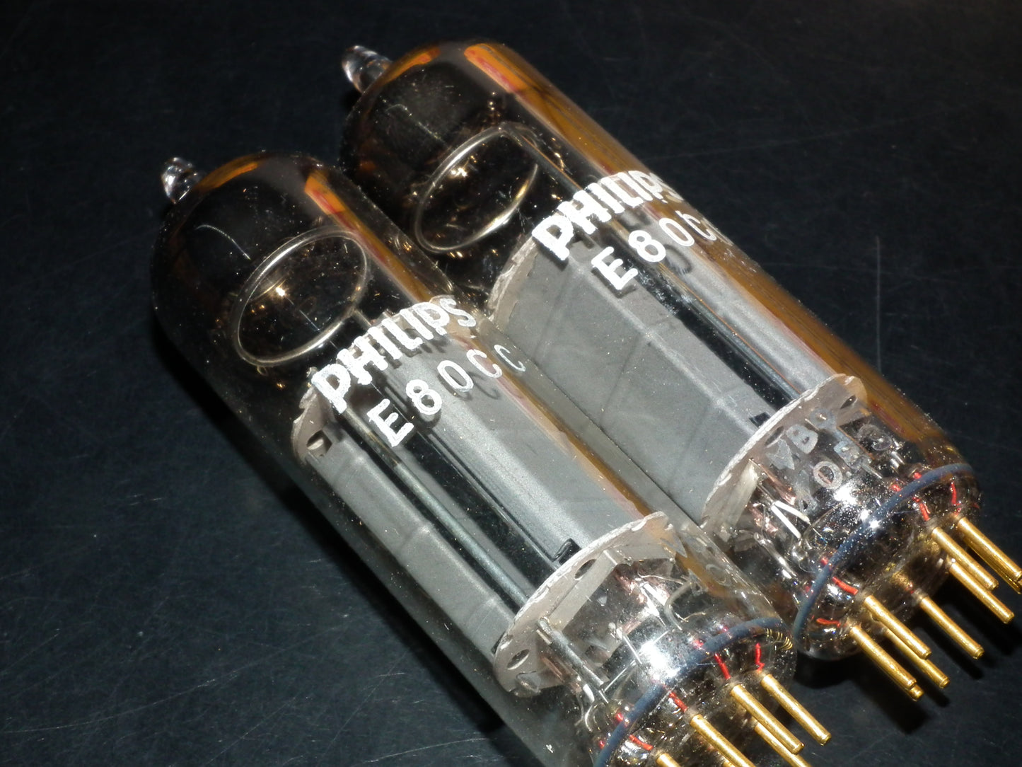 Philips E80CC 6085 Platinum Matched pair NOS NIB Heerlen 1960 Gold Pins