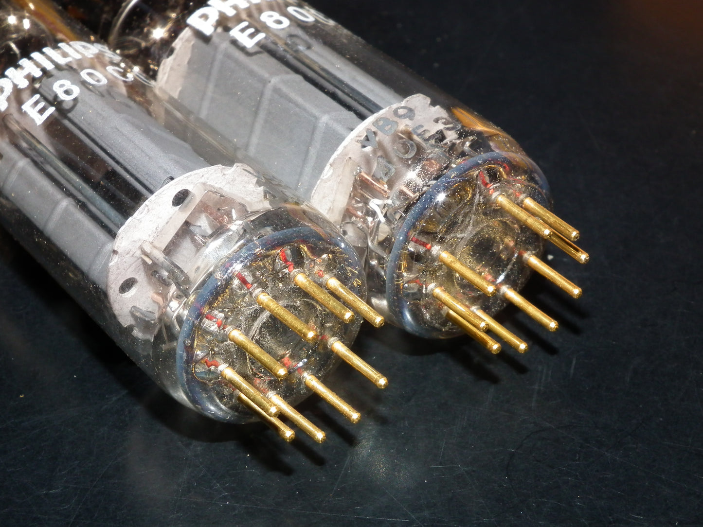 Philips E80CC 6085 Platinum Matched pair NOS NIB Heerlen 1960 Gold Pins