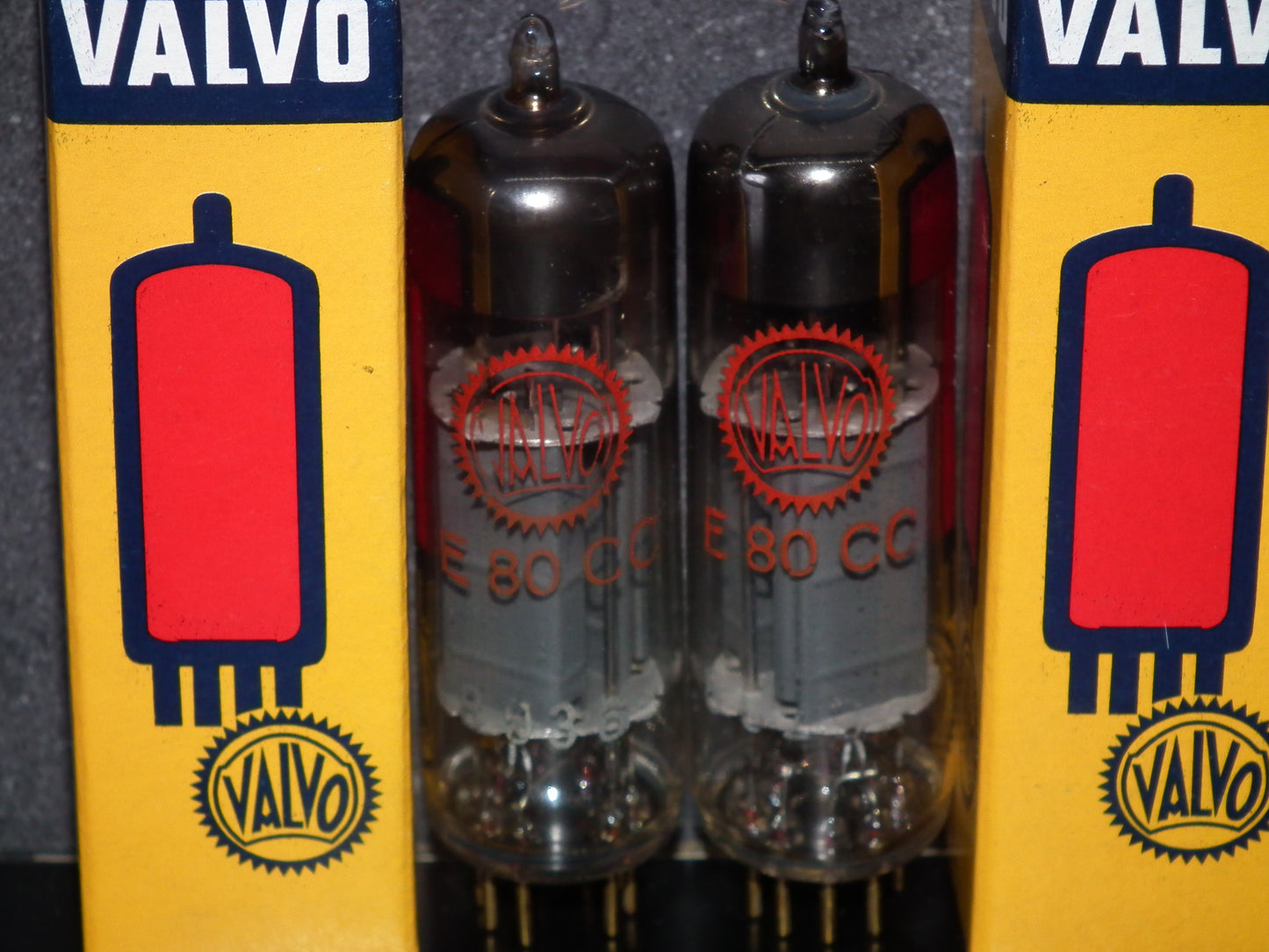 Valvo E80CC 6085 Platinum Matched pair NOS Red Print