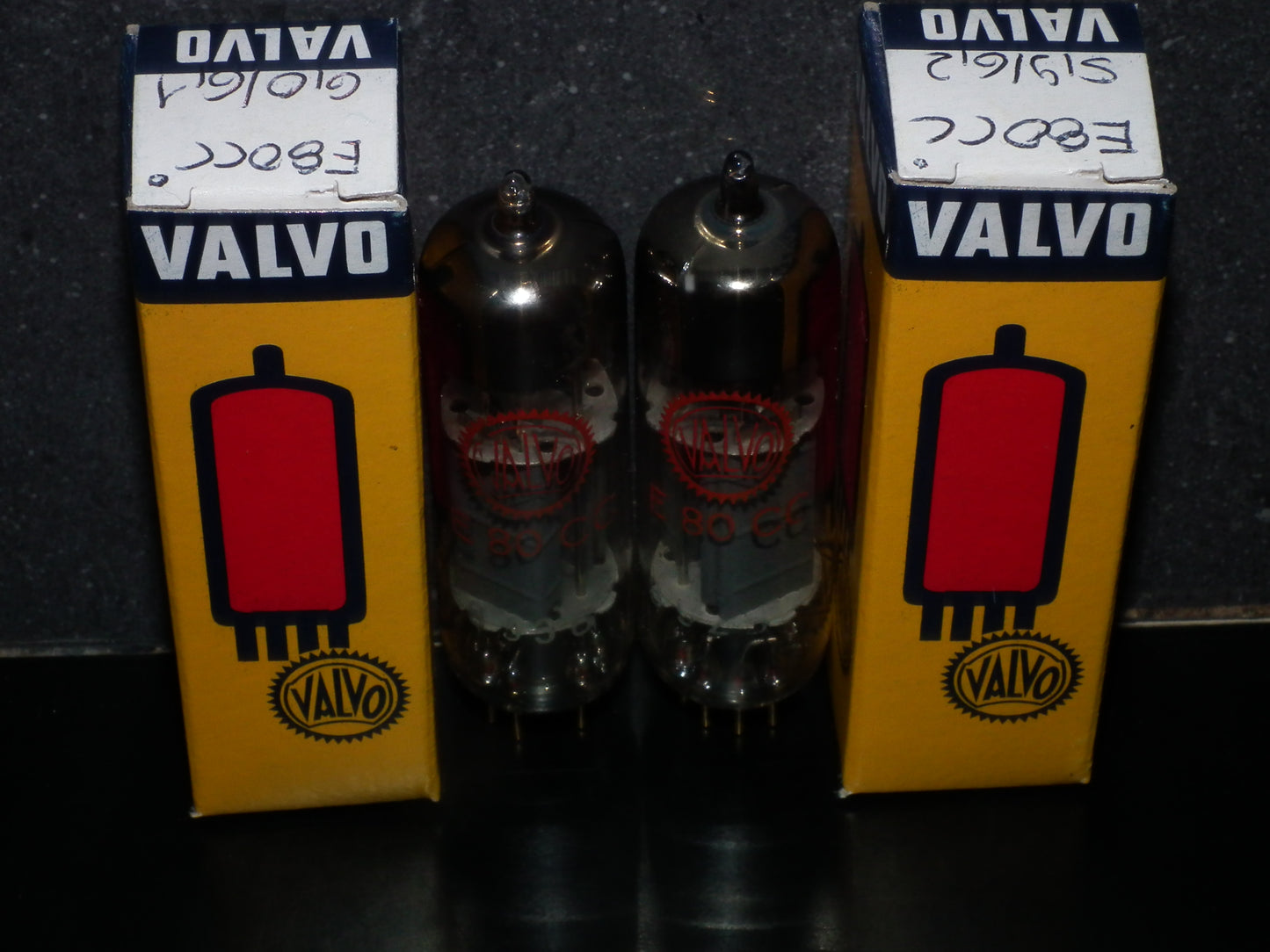 Valvo E80CC 6085 Platinum Matched pair NOS Red Print