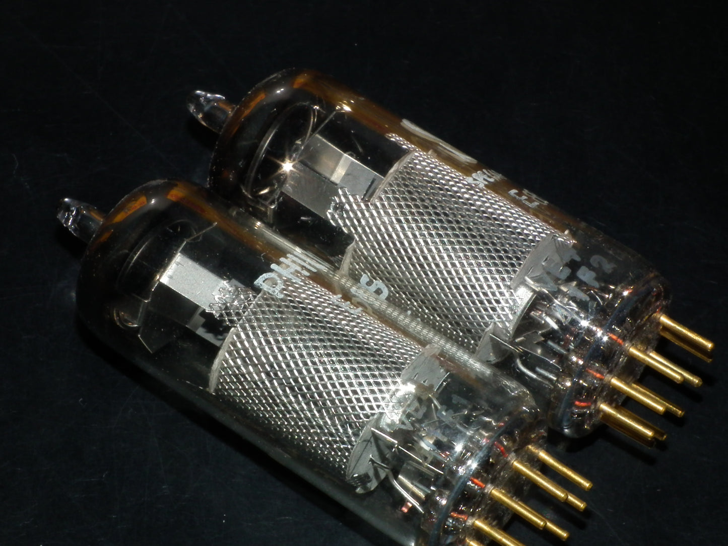 E83F Philips Matched Pair NOS NIB Heerlen 1961 Big round getter LOW Noise