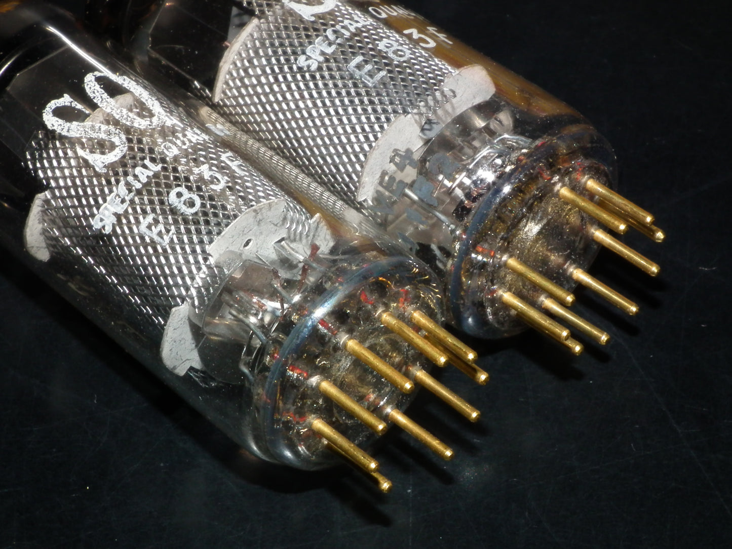 E83F Philips Matched Pair NOS NIB Heerlen 1961 Big round getter LOW Noise