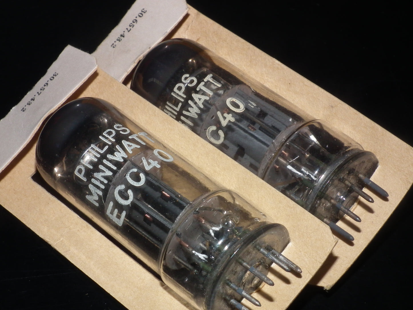 Platinum Matched Pair ECC40 Philips Miniwatt NOS NIB