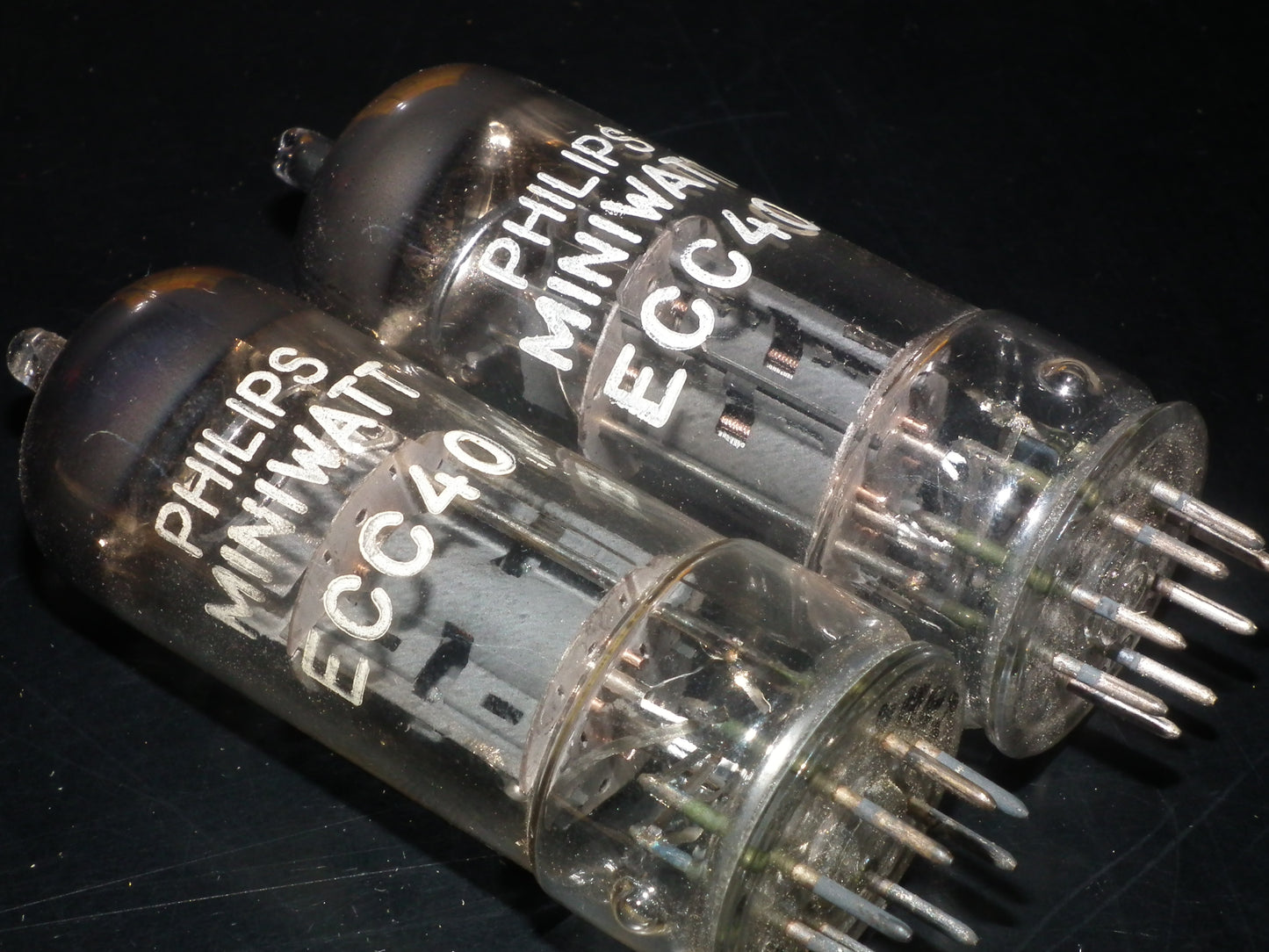Platinum Matched Pair ECC40 Philips Miniwatt NOS NIB