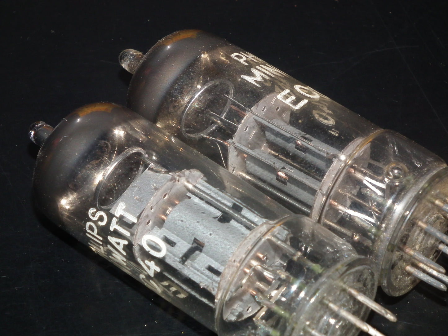 Platinum Matched Pair ECC40 Philips Miniwatt NOS NIB