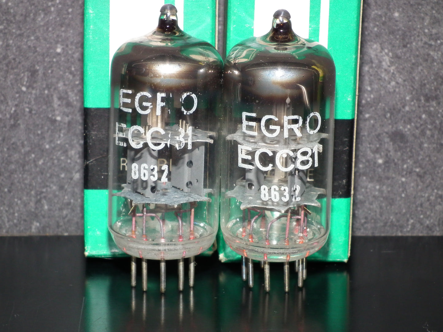 Platinum Matched Pair ECC81 12AT7 EGRO Germany NOS NIB