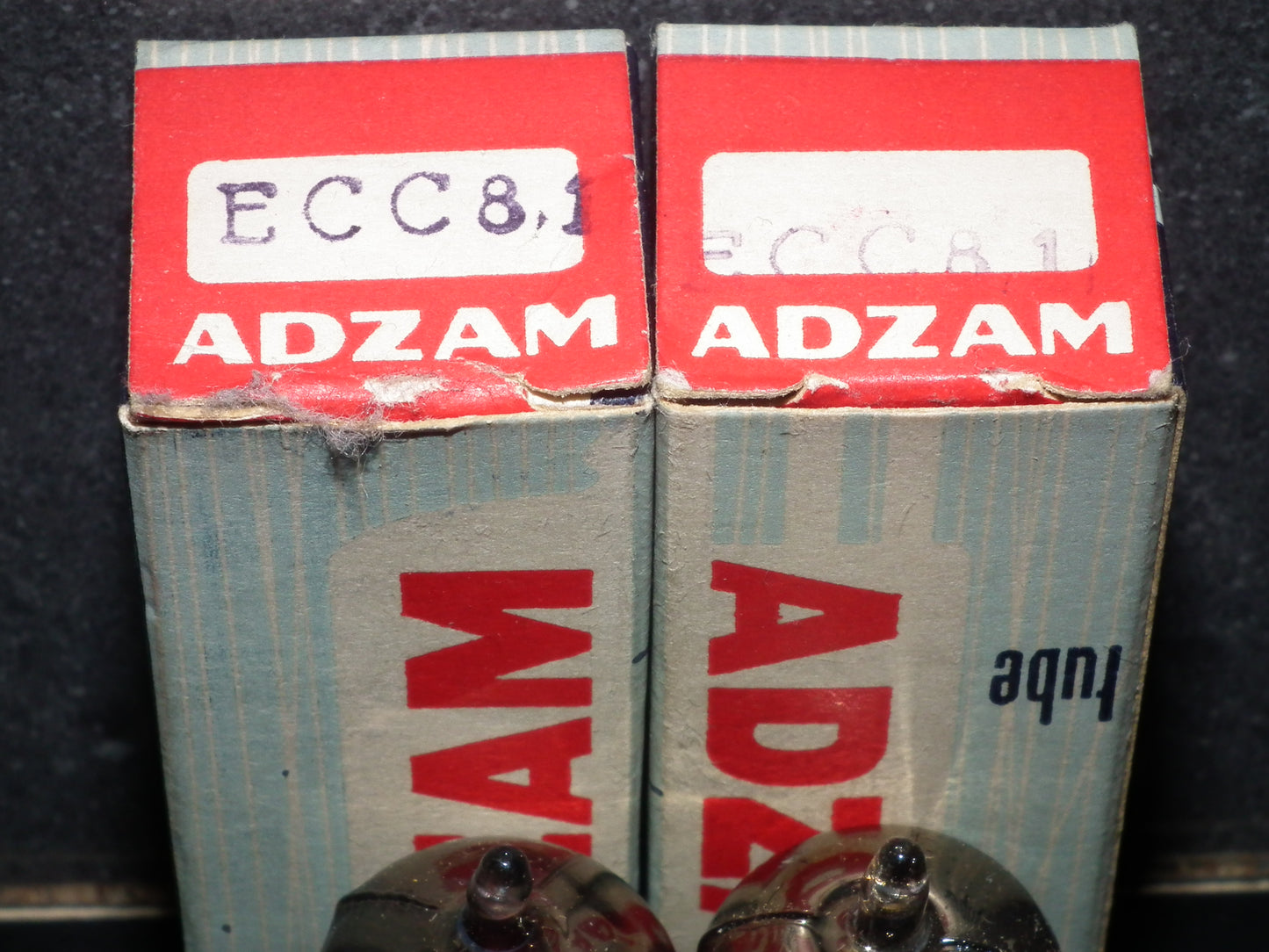 ECC81 12AT7 ADZAM Philips Holland Flat Foil Crossbar D Getter Matched Pair