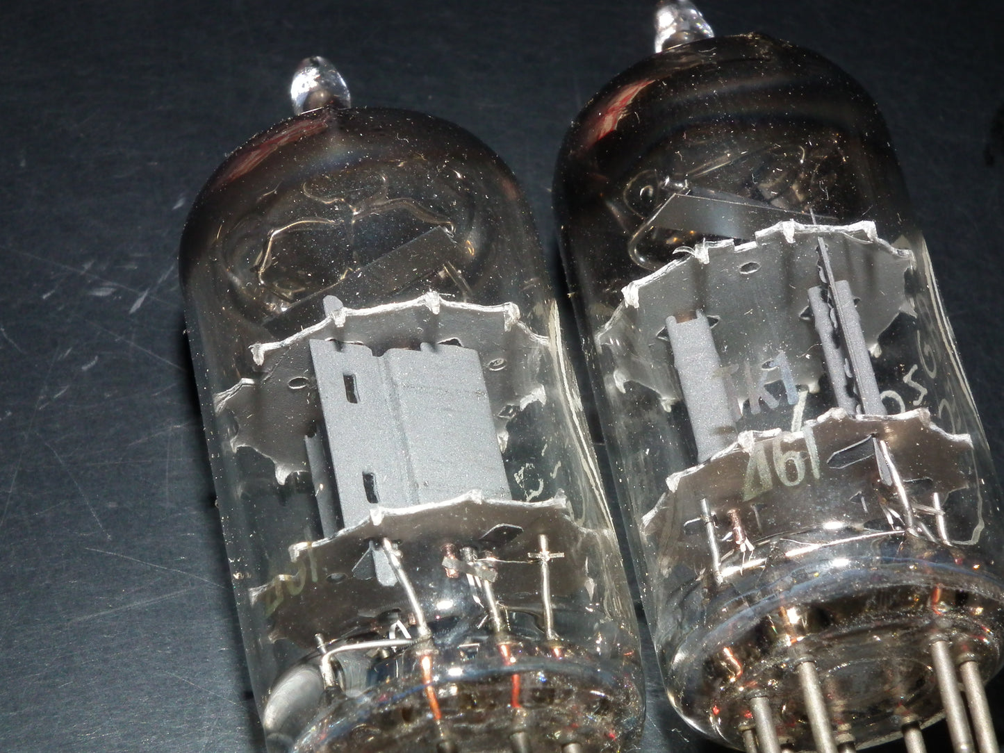 ECC81 12AT7 ADZAM Philips Holland Flat Foil Crossbar D Getter Matched Pair