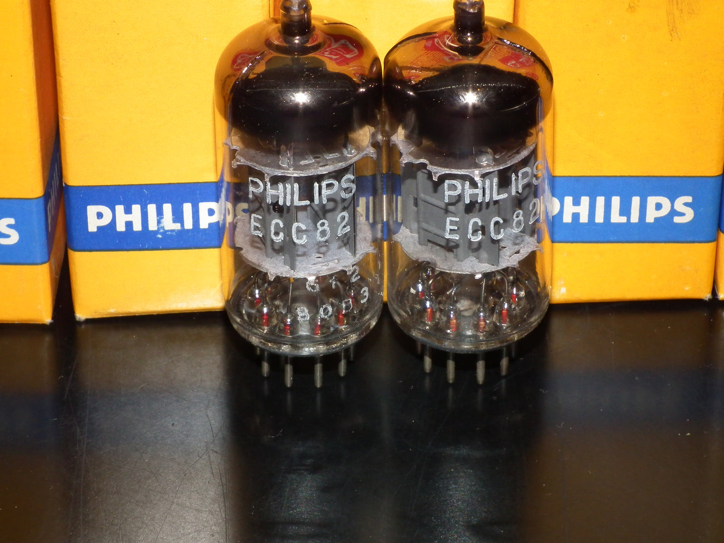 Platinum Matched Pair ECC82 12AU7 Mullard Blackburn 1960 NOS NIB