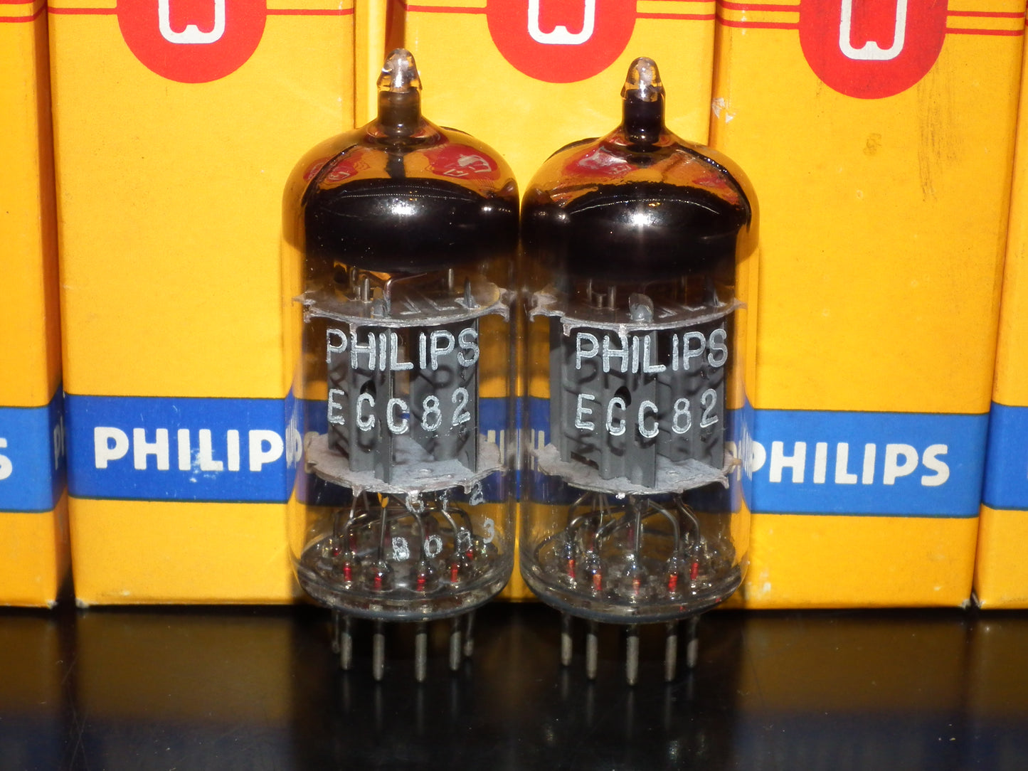 Platinum Matched Pair ECC82 12AU7 Mullard Blackburn 1960 NOS NIB