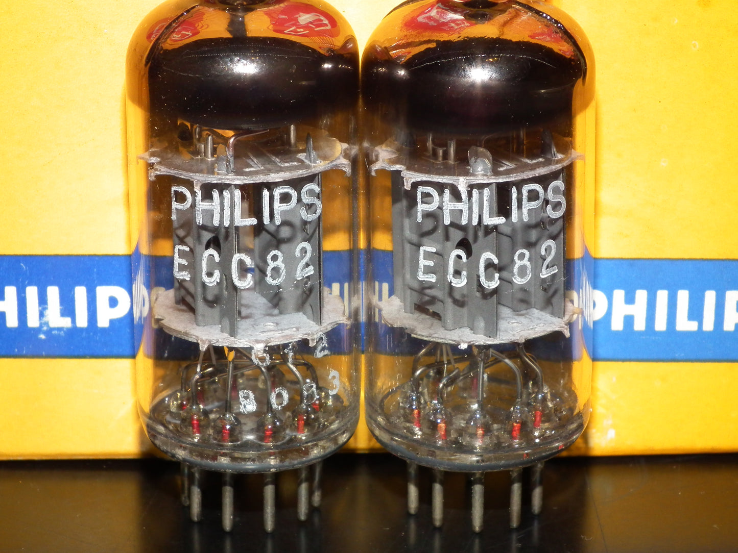 Platinum Matched Pair ECC82 12AU7 Mullard Blackburn 1960 NOS NIB