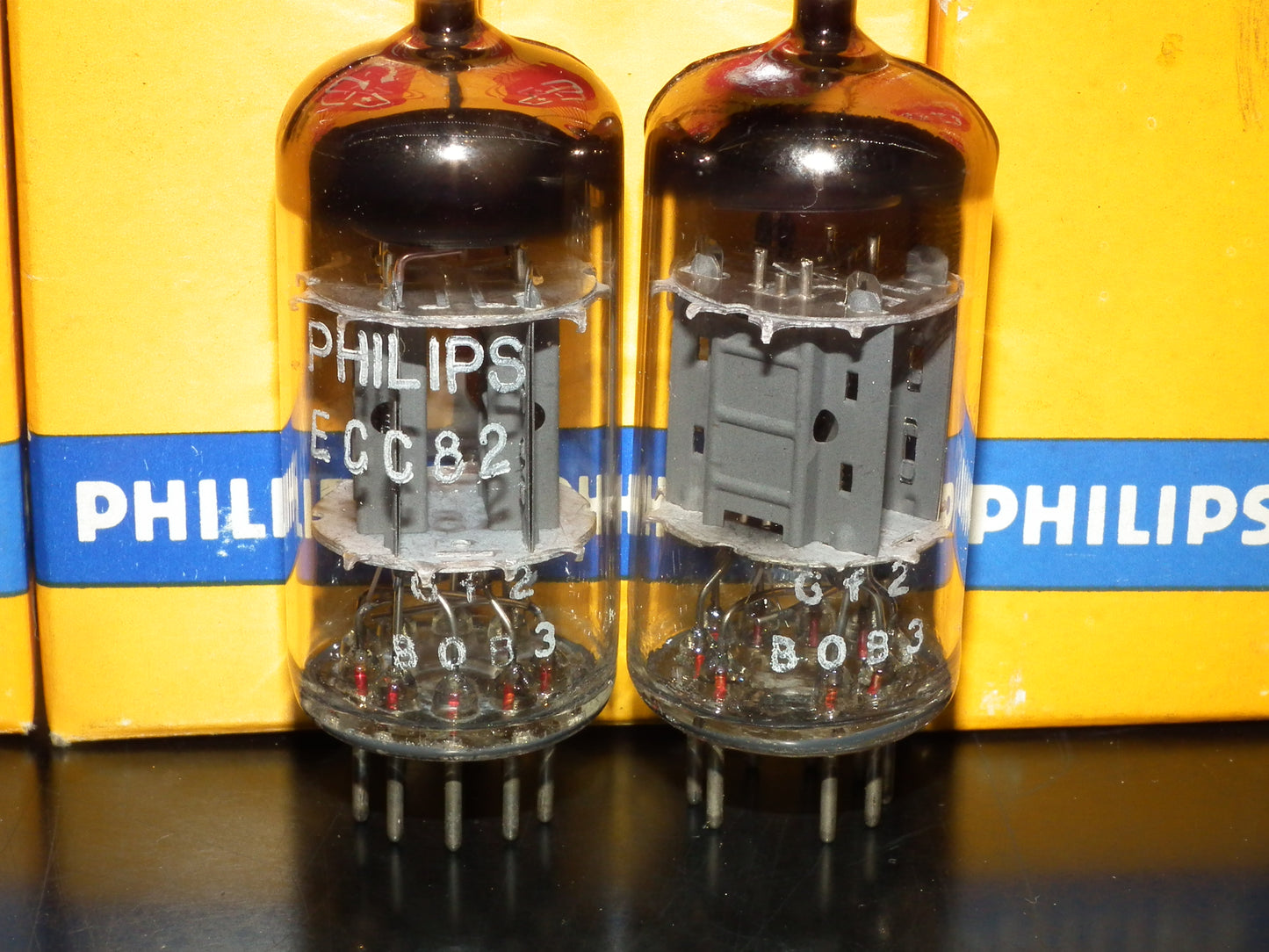 Platinum Matched Pair ECC82 12AU7 Mullard Blackburn 1960 NOS NIB
