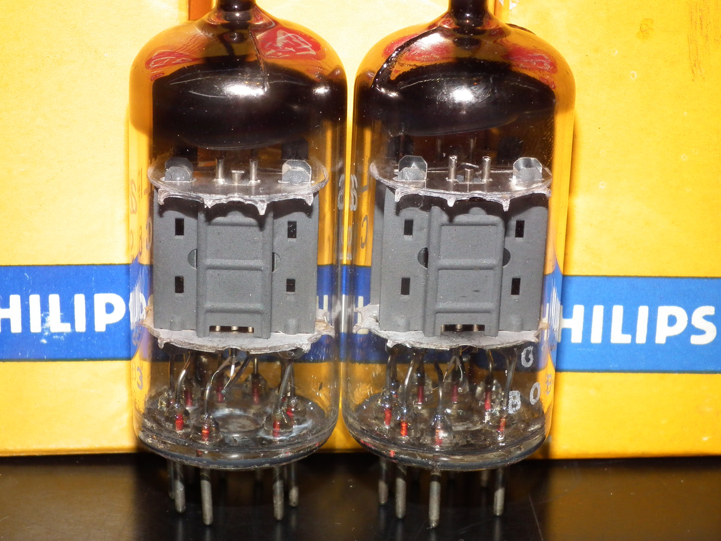 Platinum Matched Pair ECC82 12AU7 Mullard Blackburn 1960 NOS NIB