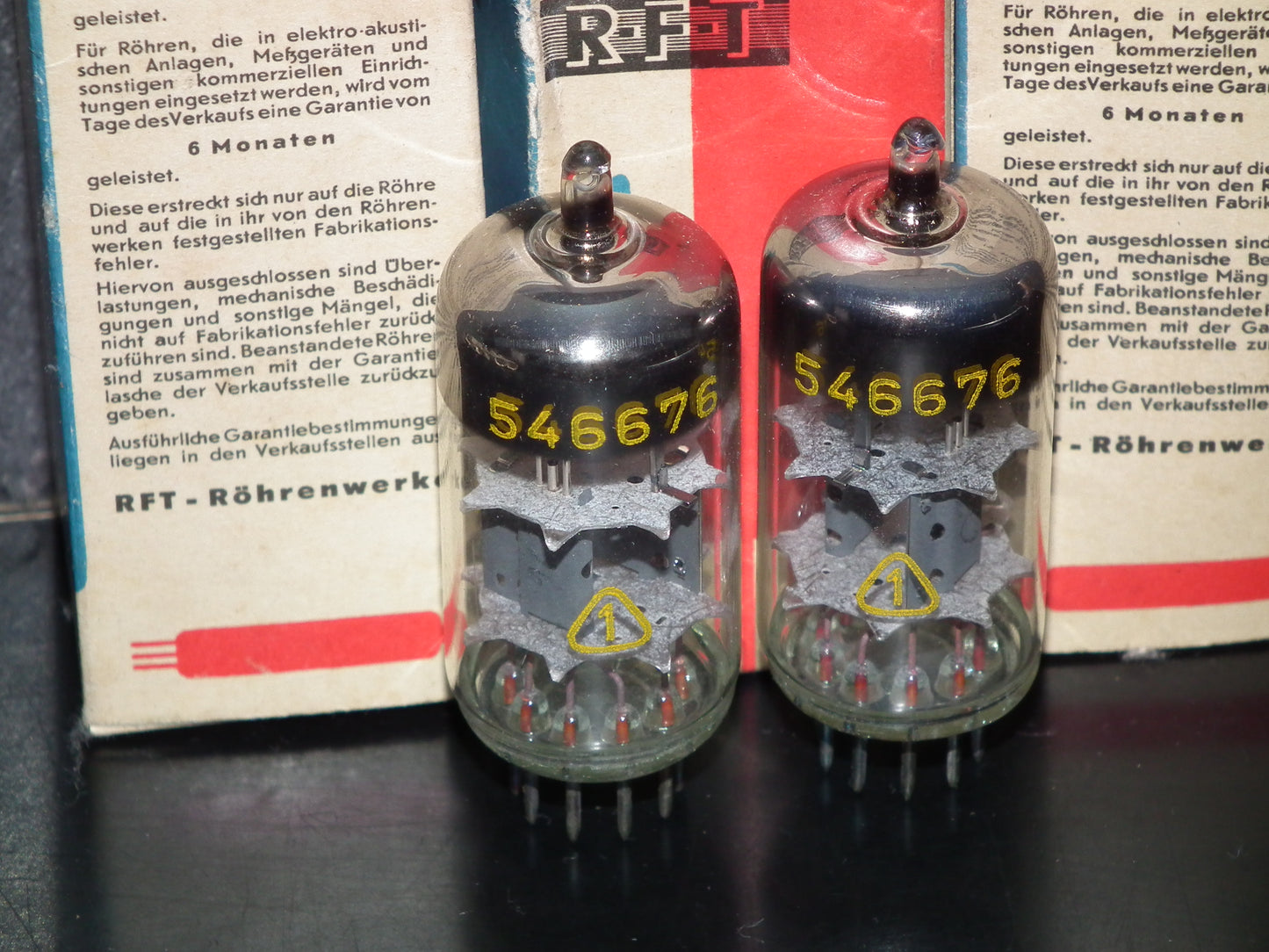 ECC82 12AU7 RFT Germany NOS NIB Platinum Matched Pair early 60s Same Codes