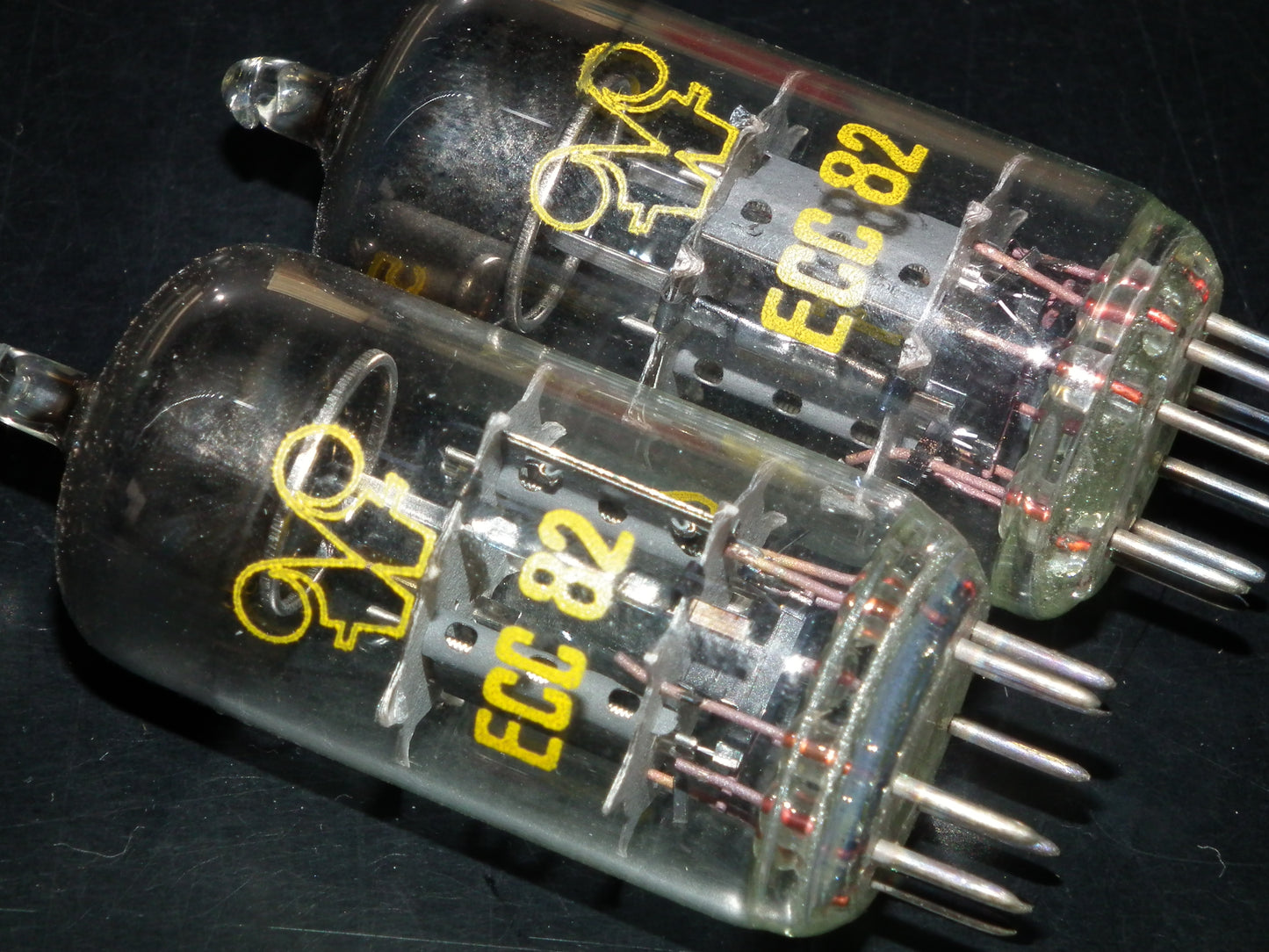 ECC82 12AU7 RFT Germany NOS NIB Platinum Matched Pair early 60s Same Codes
