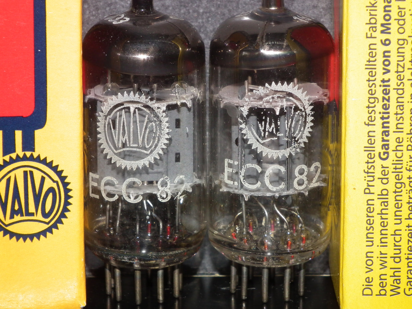 Matched Pair ECC82 Valvo 12AU7 tested strong and balanced Philips