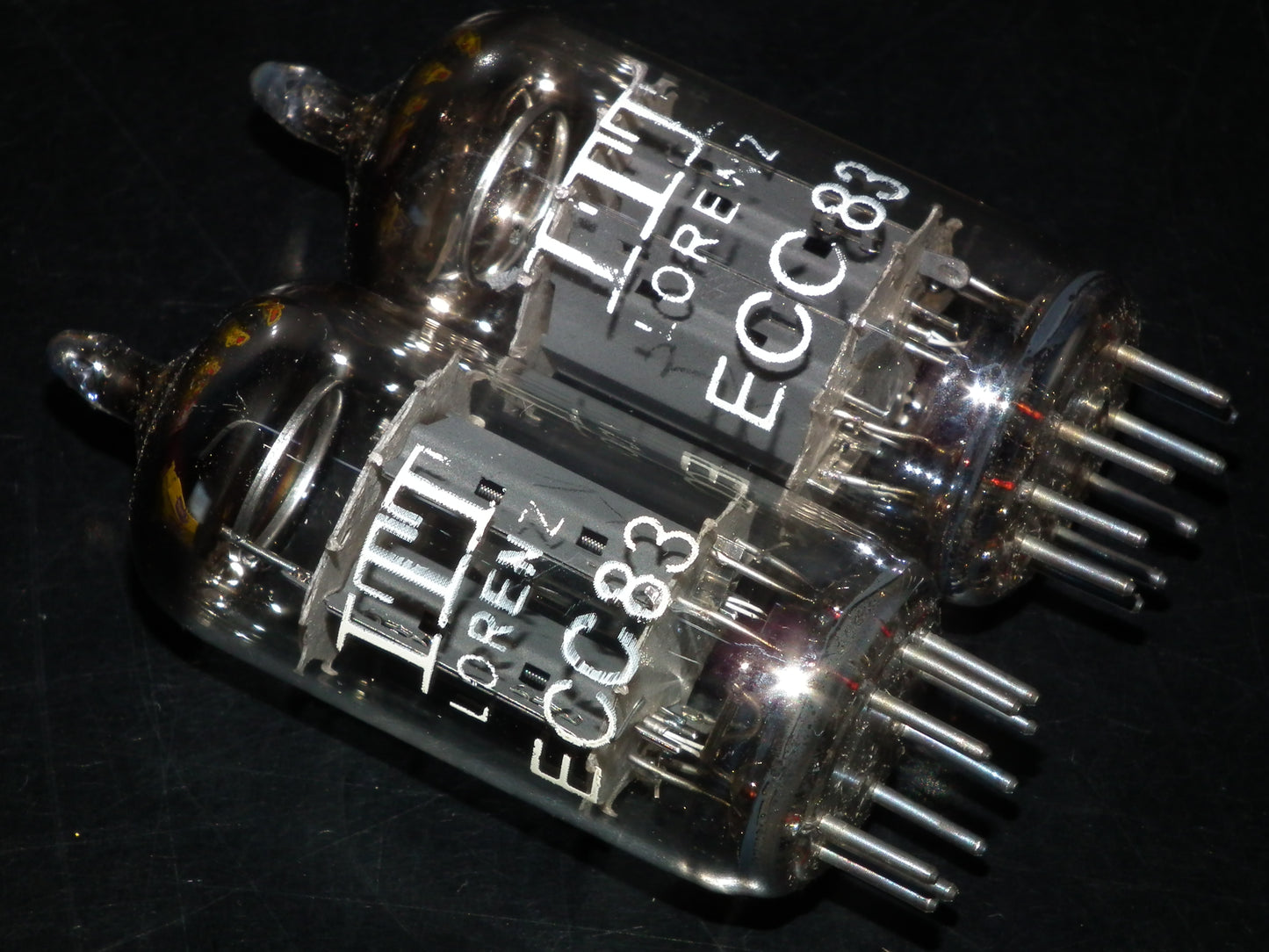 ECC83 12AX7 Lorenz Telefunken Long Smooth Anodes 17mm NOS Matched Pair