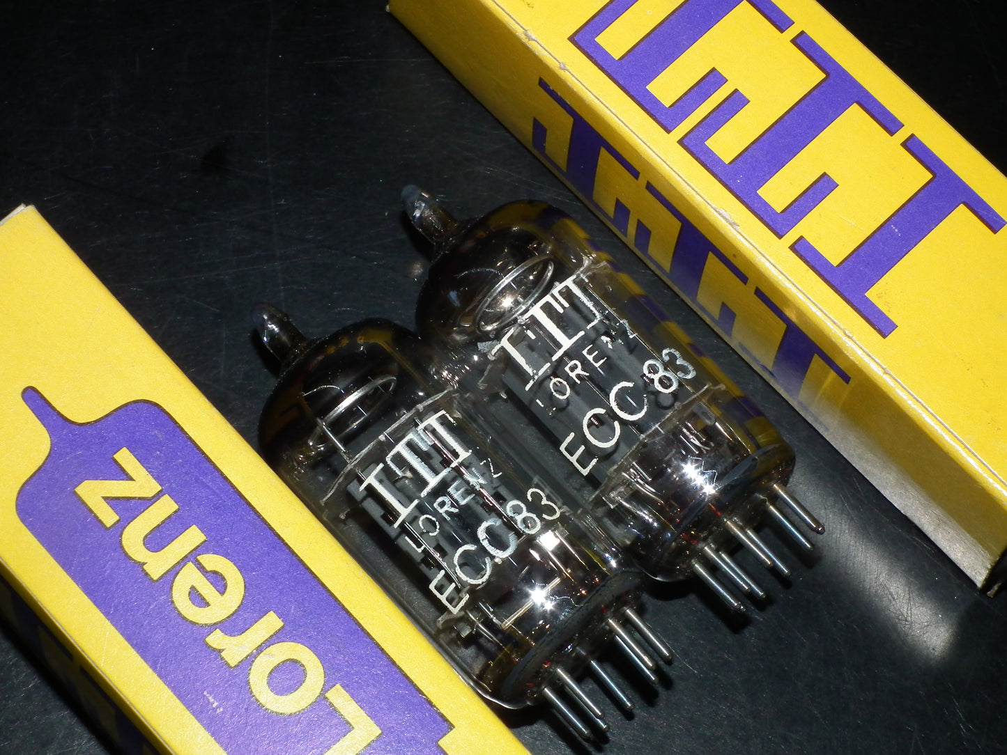 ECC83 12AX7 Lorenz Telefunken Long Smooth Anodes 17mm NOS Matched Pair
