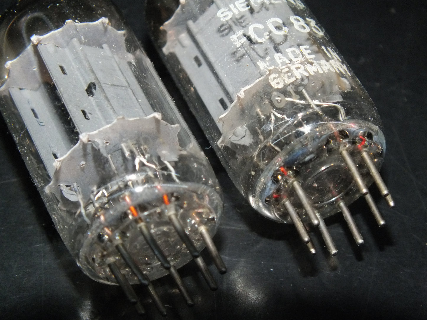 ECC83 12AX7 Siemens Long Anodes Platinum Matched Pair Munich Plant 1960