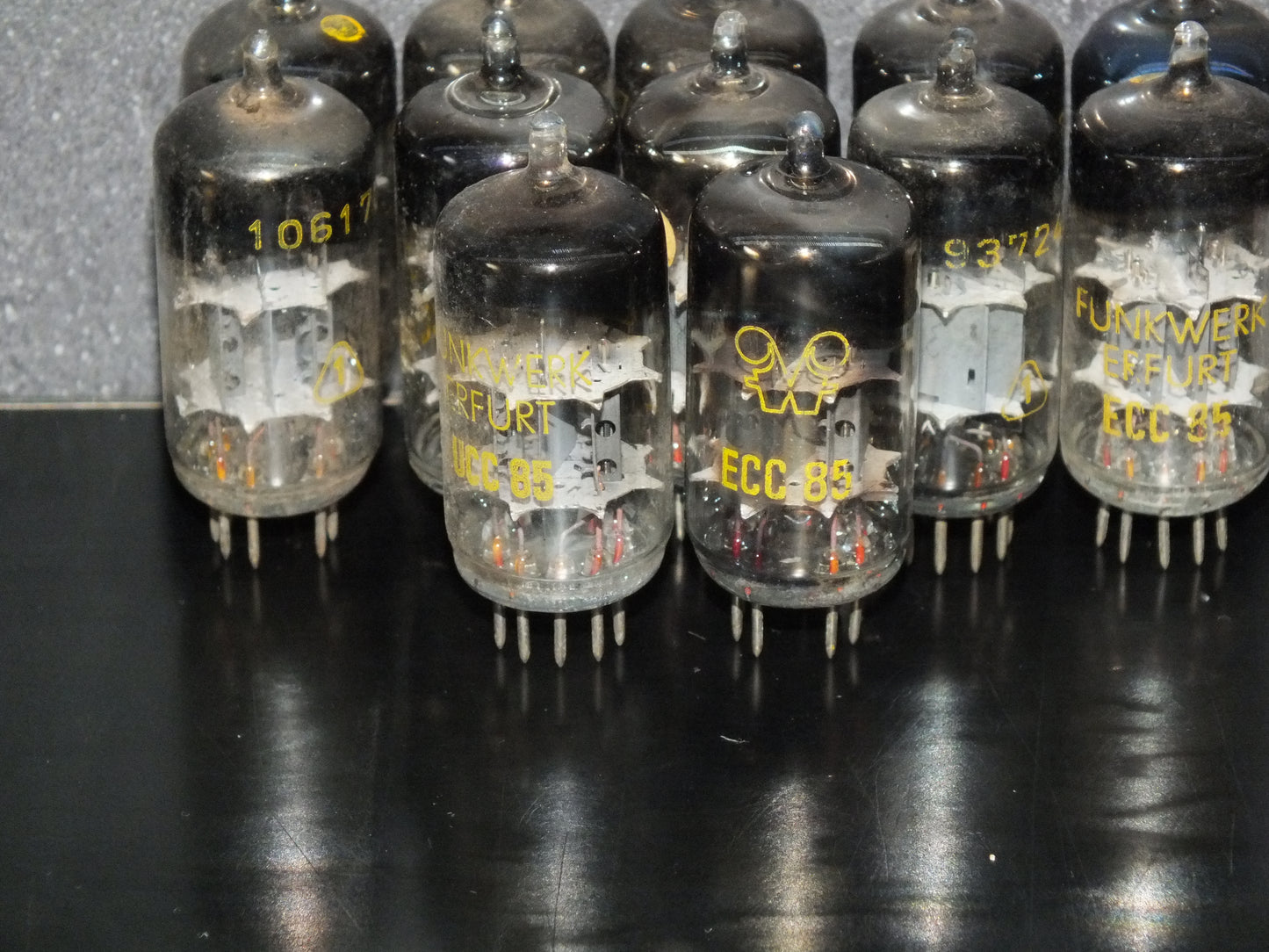 Matched pair ECC85 RFT RARE FOIL Getter 50s