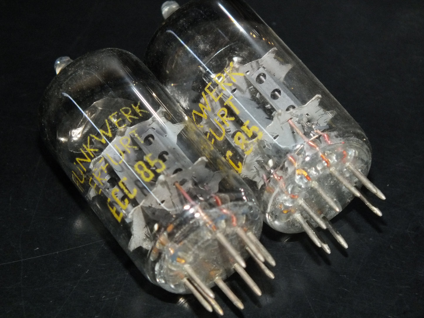 Matched pair ECC85 RFT RARE FOIL Getter 50s